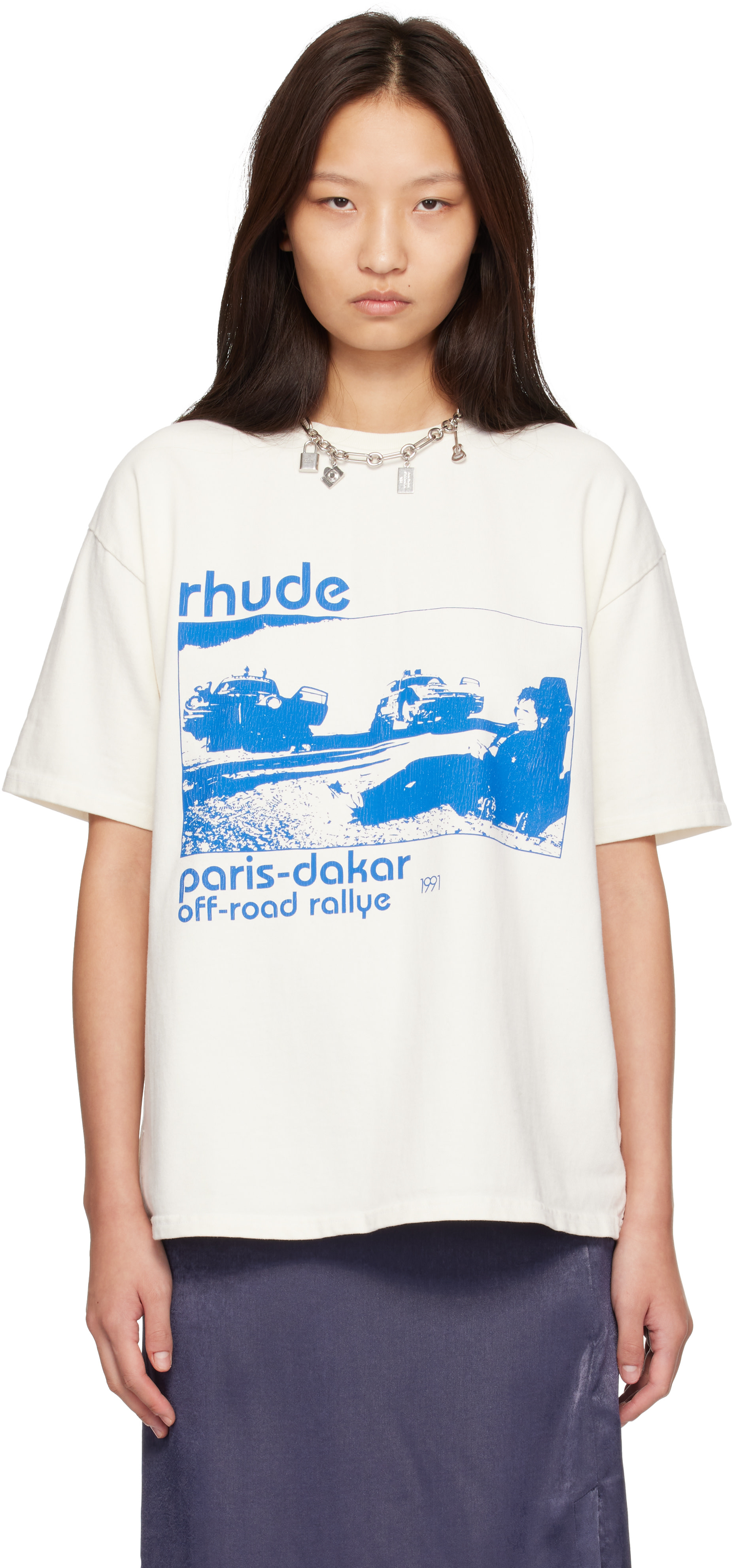 Rhude - T-shirt blanc à image