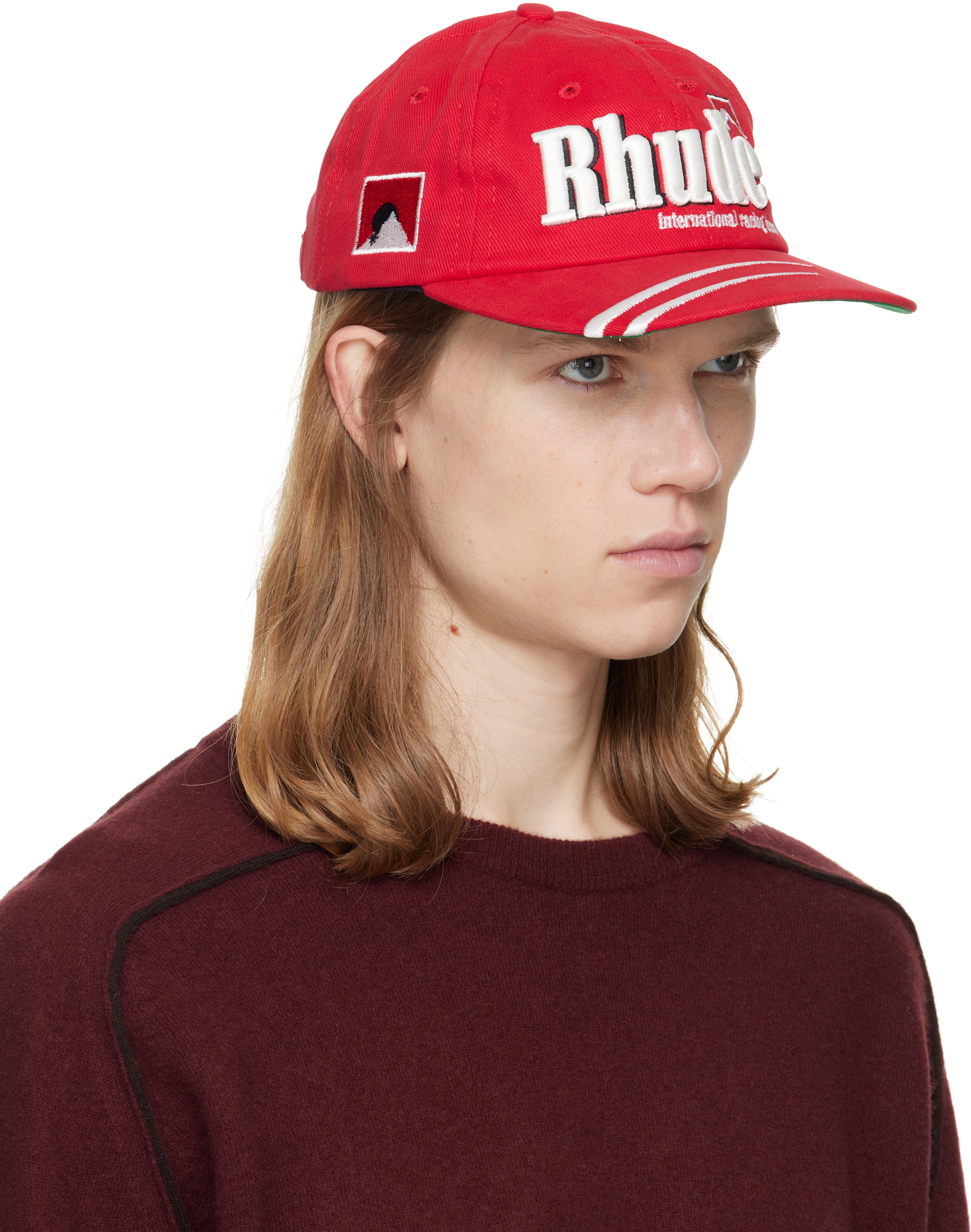 Rhude - Casquette Moonlight rouge à rayures