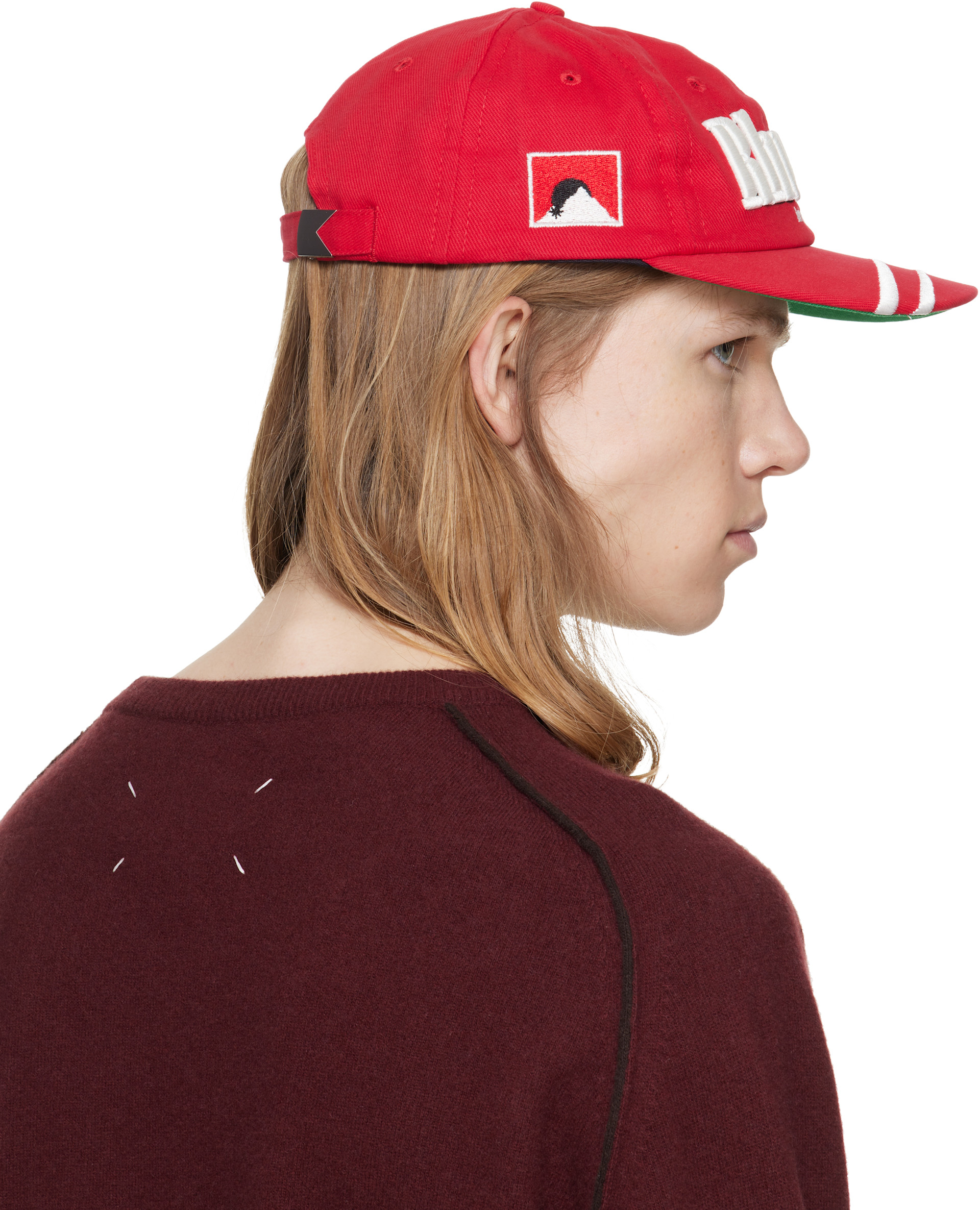 Rhude - Casquette Moonlight rouge à rayures