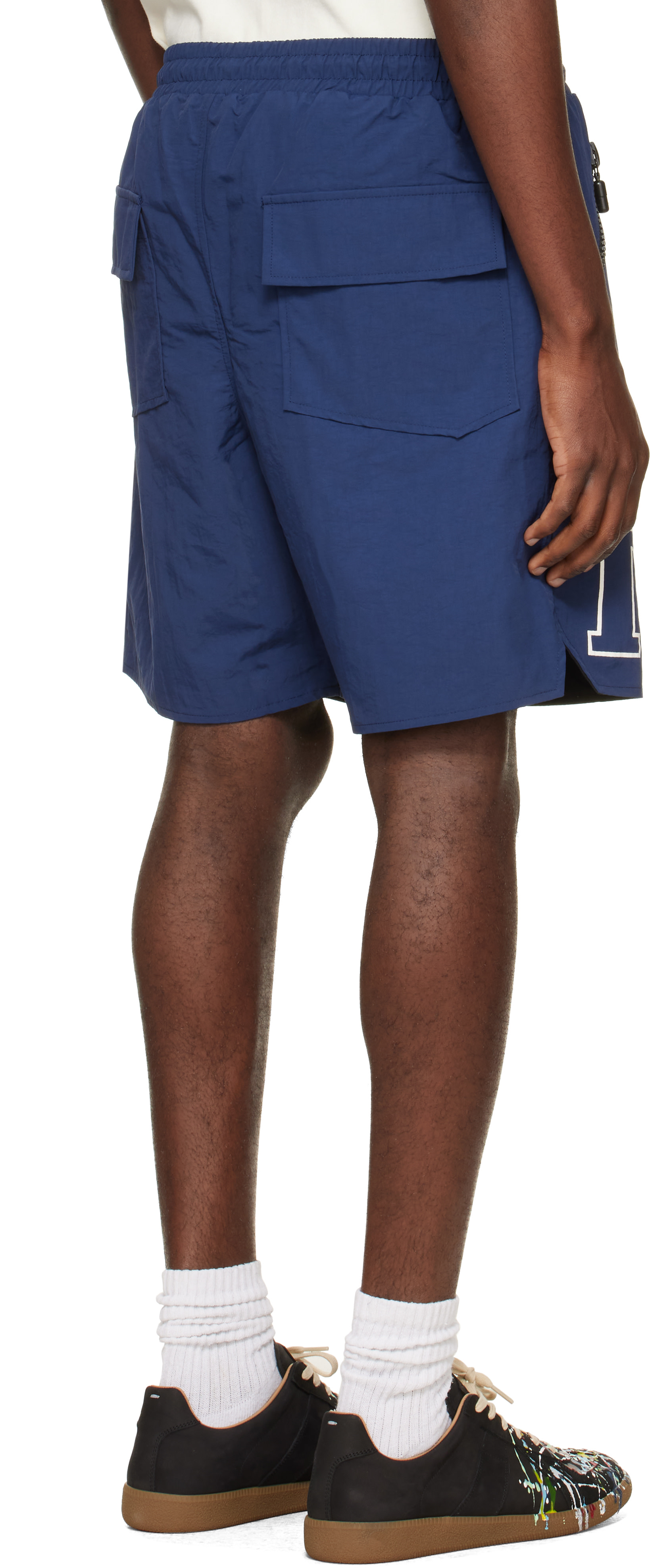 Rhude - Short bleu marine à logo