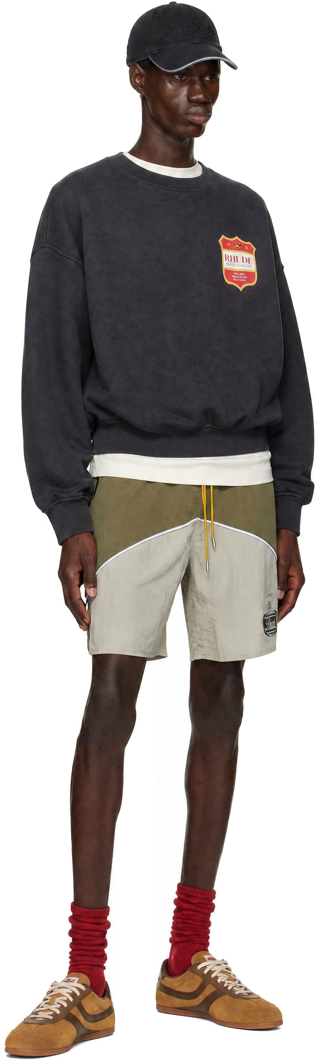Rhude: カーキ Desert Racing Track ショートパンツ | SSENSE 日本