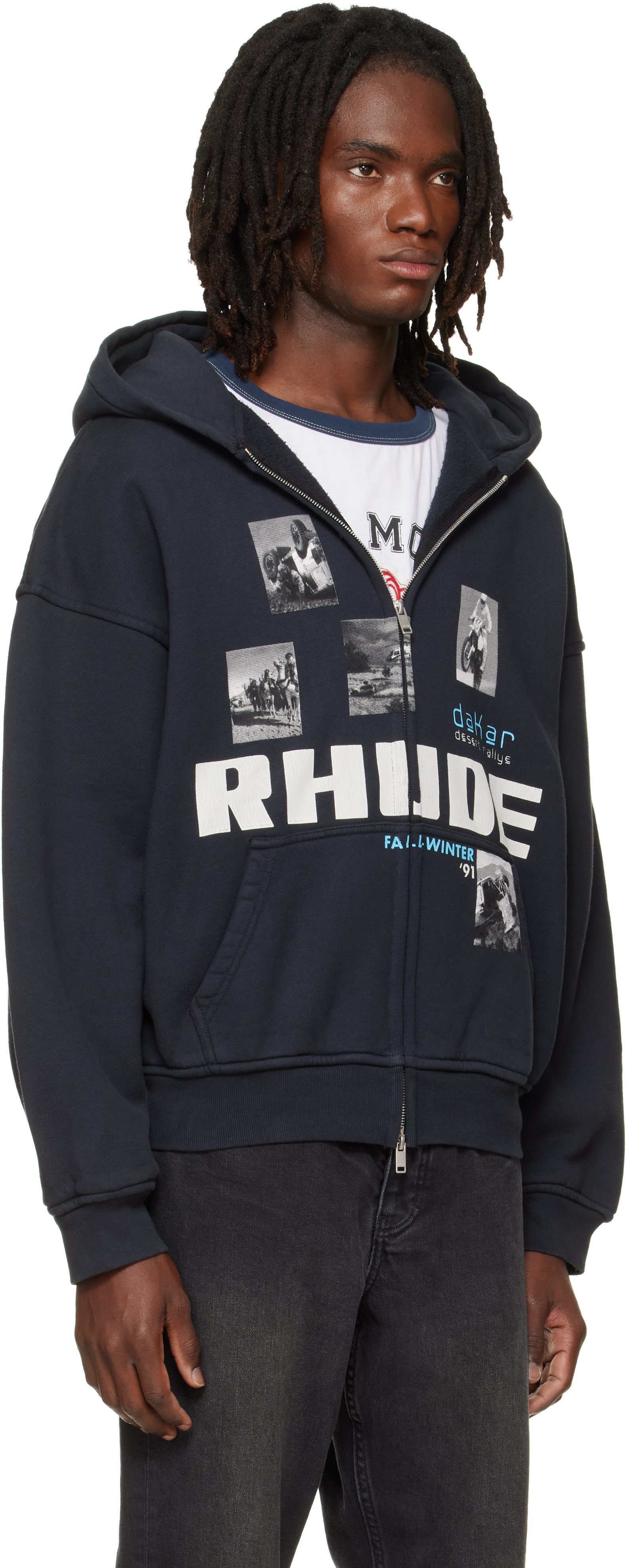 Rhude - Pull à capuche 'Winter 91 Rallye' noir