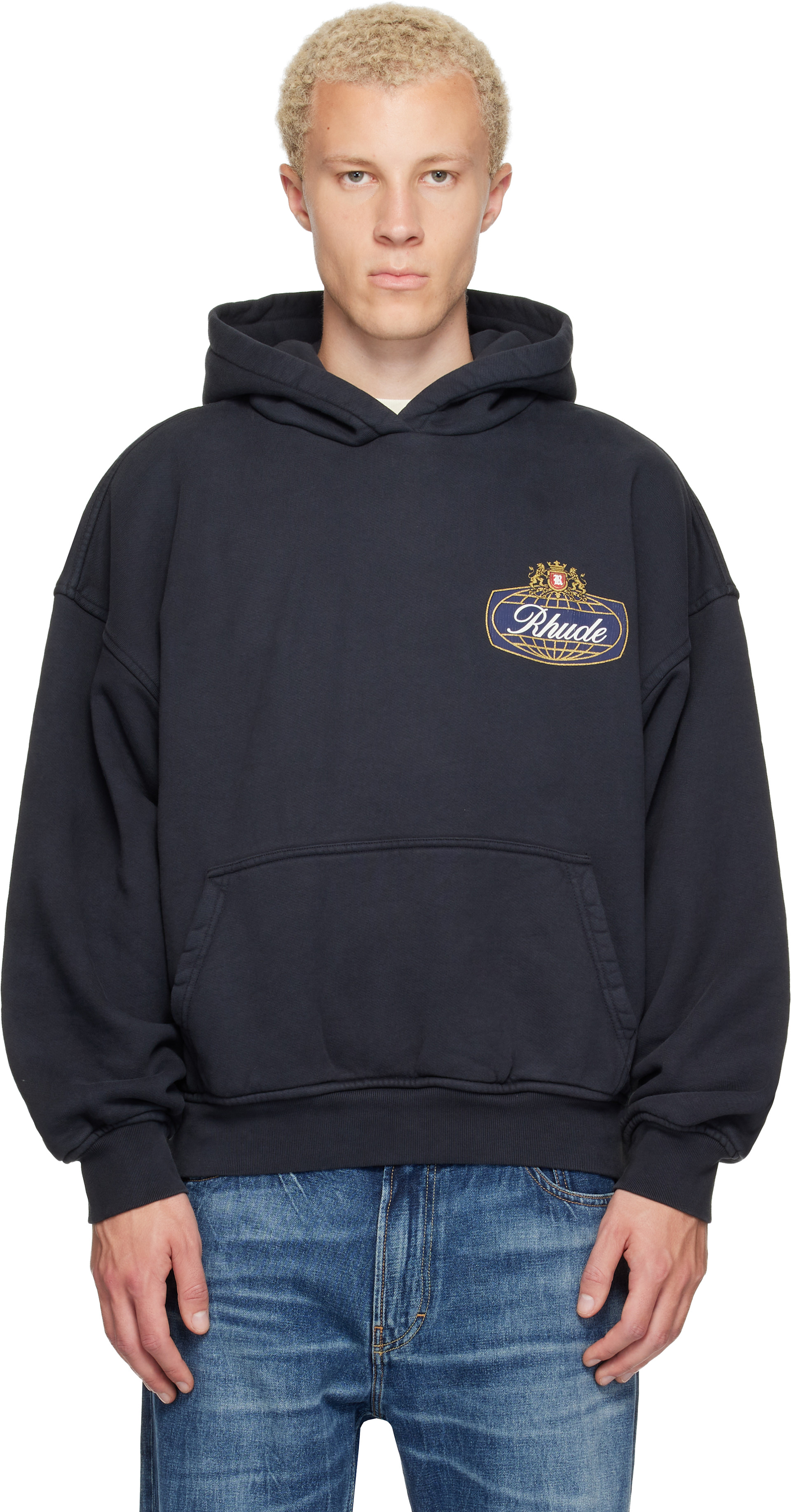 Rhude - Pull à capuche Safari noir à logo