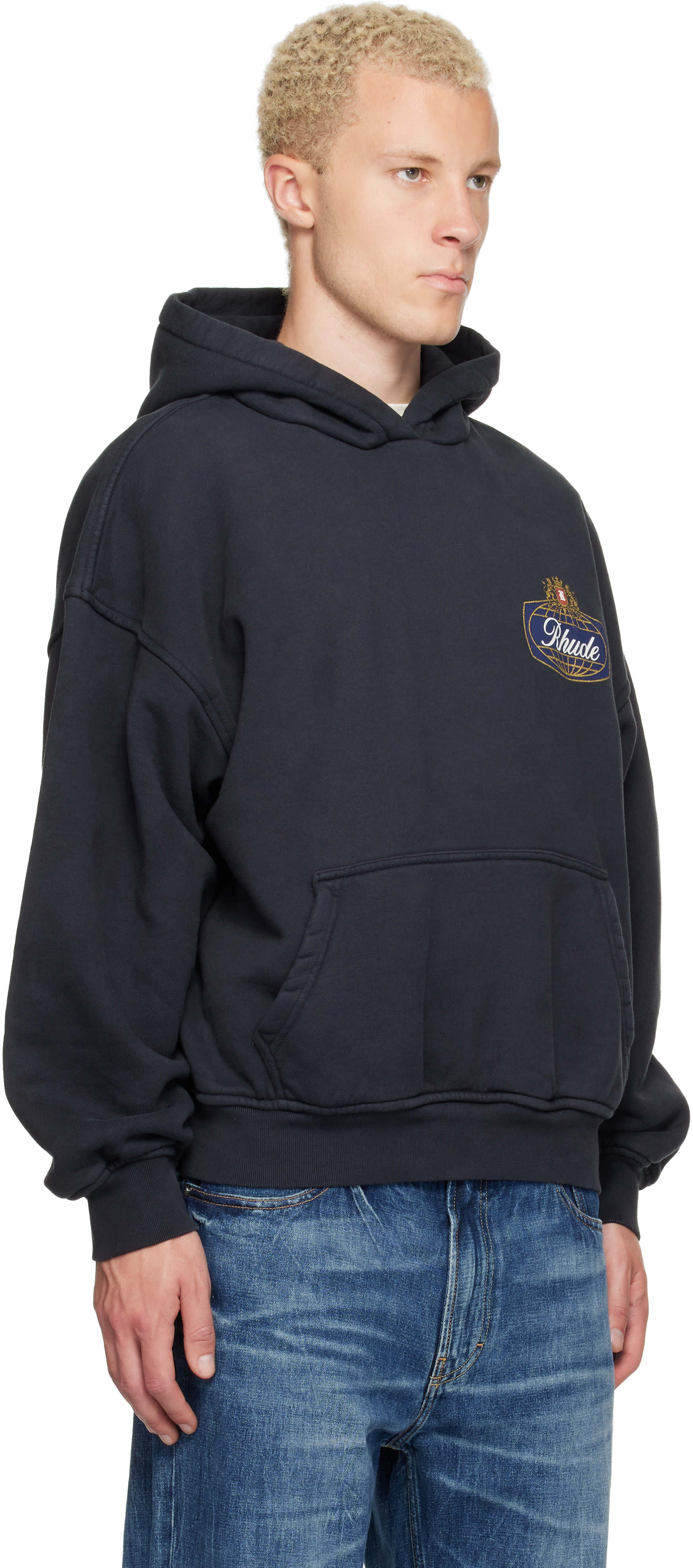 Rhude - Pull à capuche Safari noir à logo