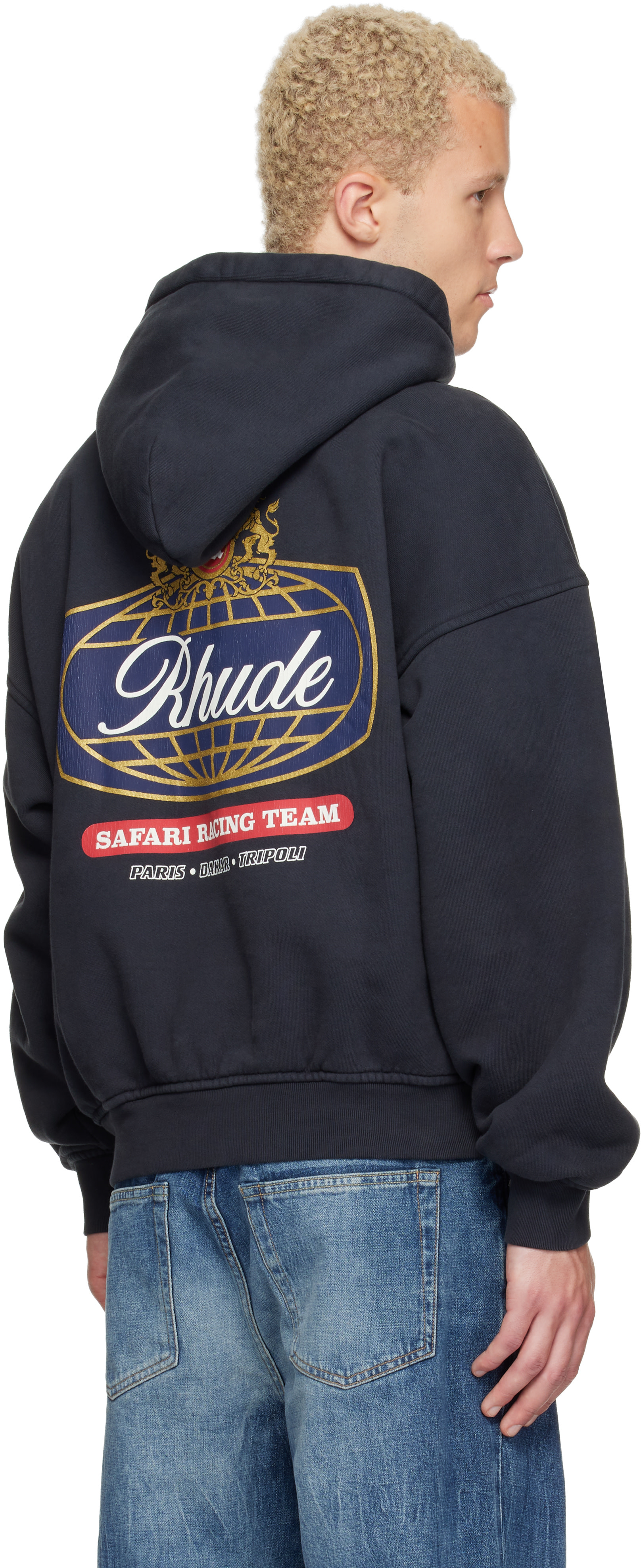 Rhude - Pull à capuche Safari noir à logo