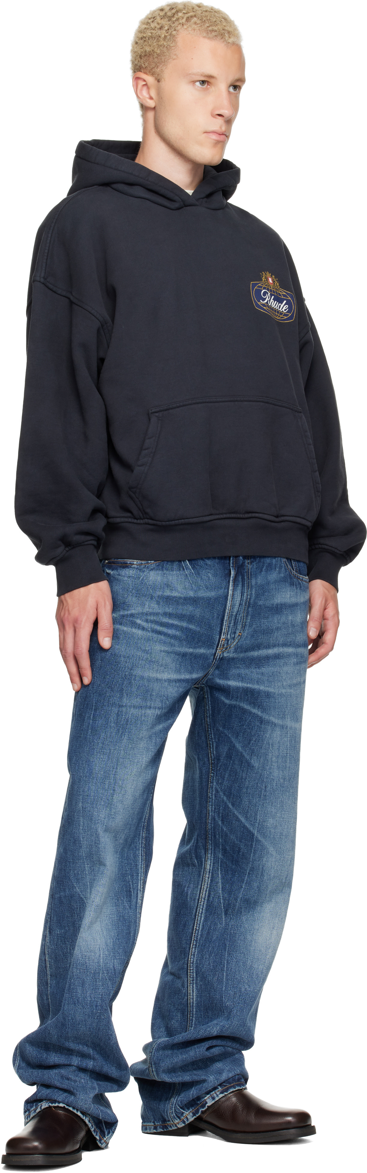 Rhude - Pull à capuche Safari noir à logo
