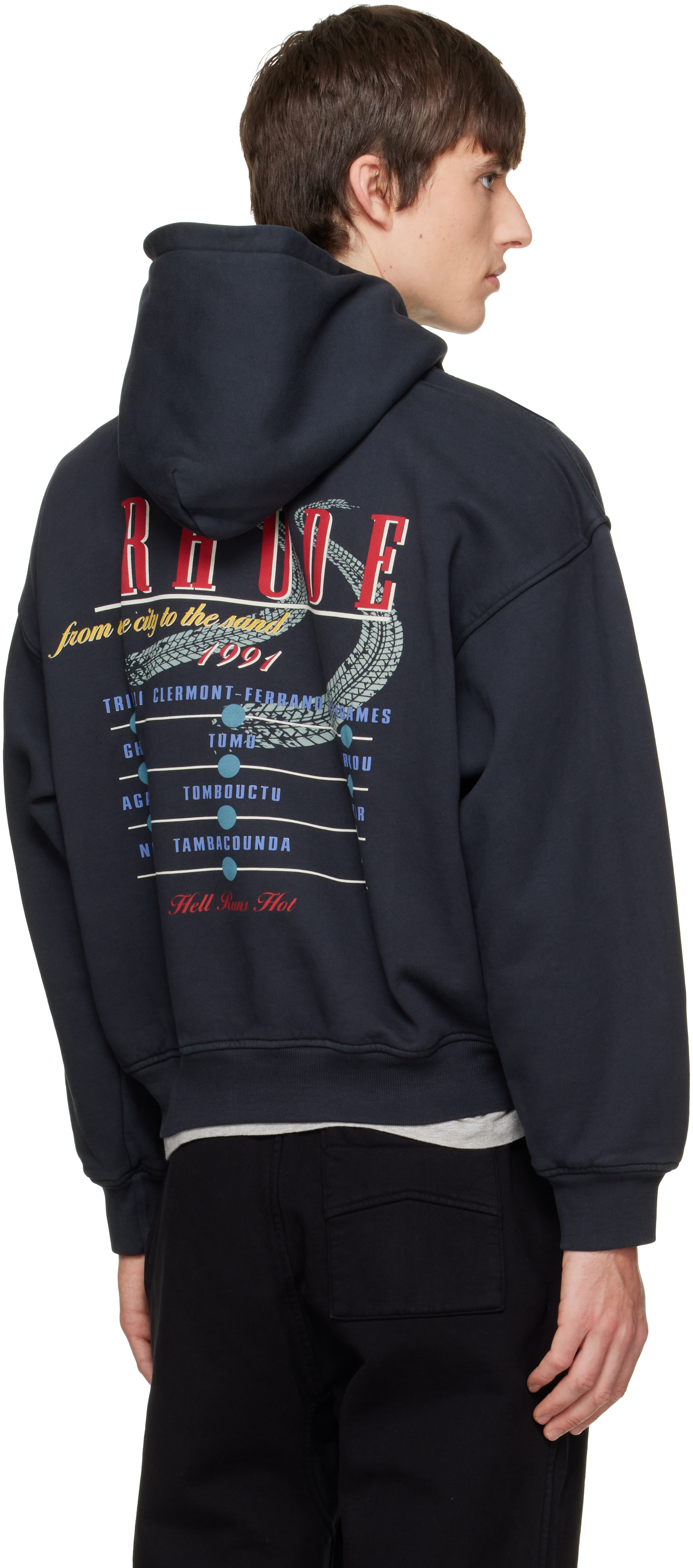 Rhude - Pull à capuche 'The Desert Decides' noir