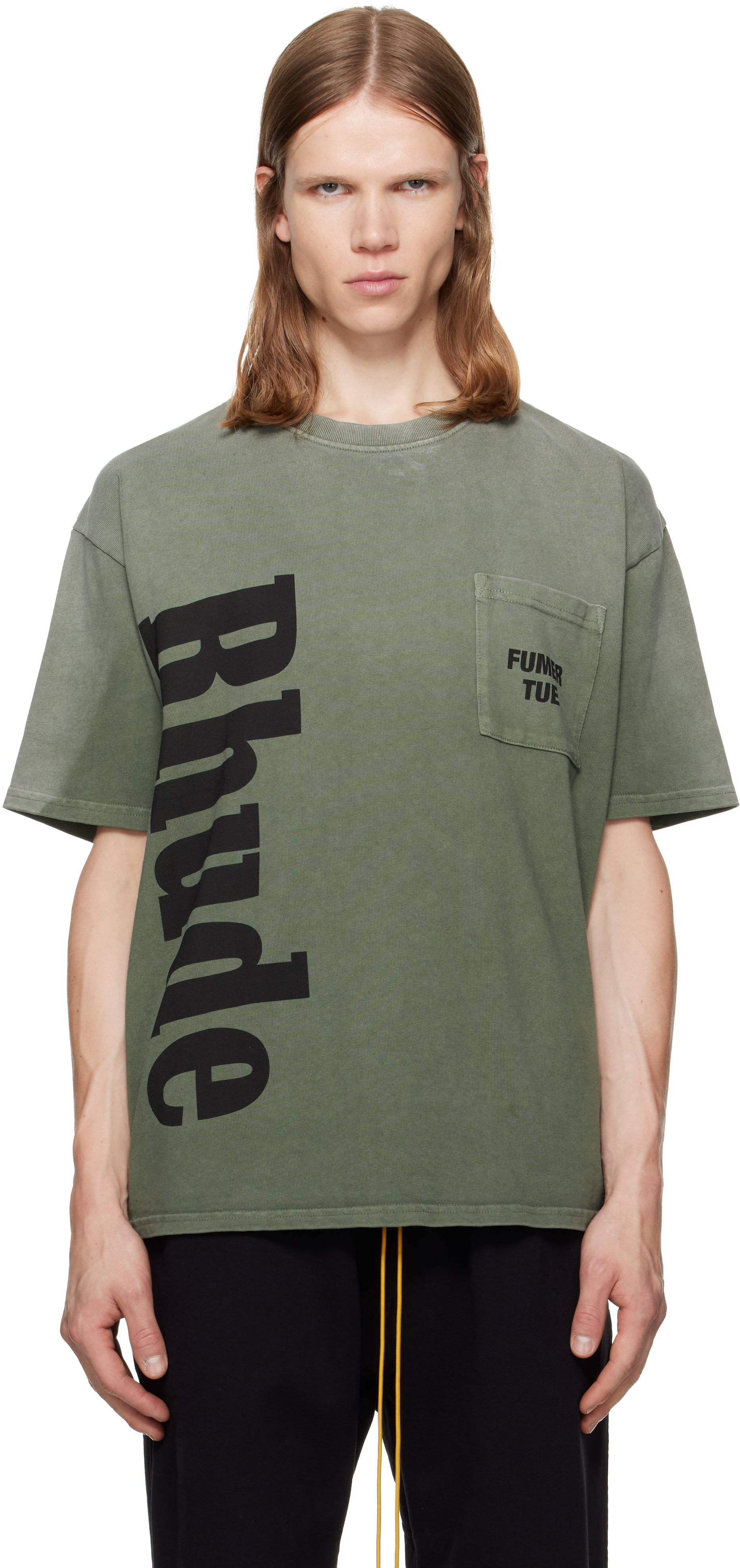 Rhude - T-shirt vert à logo