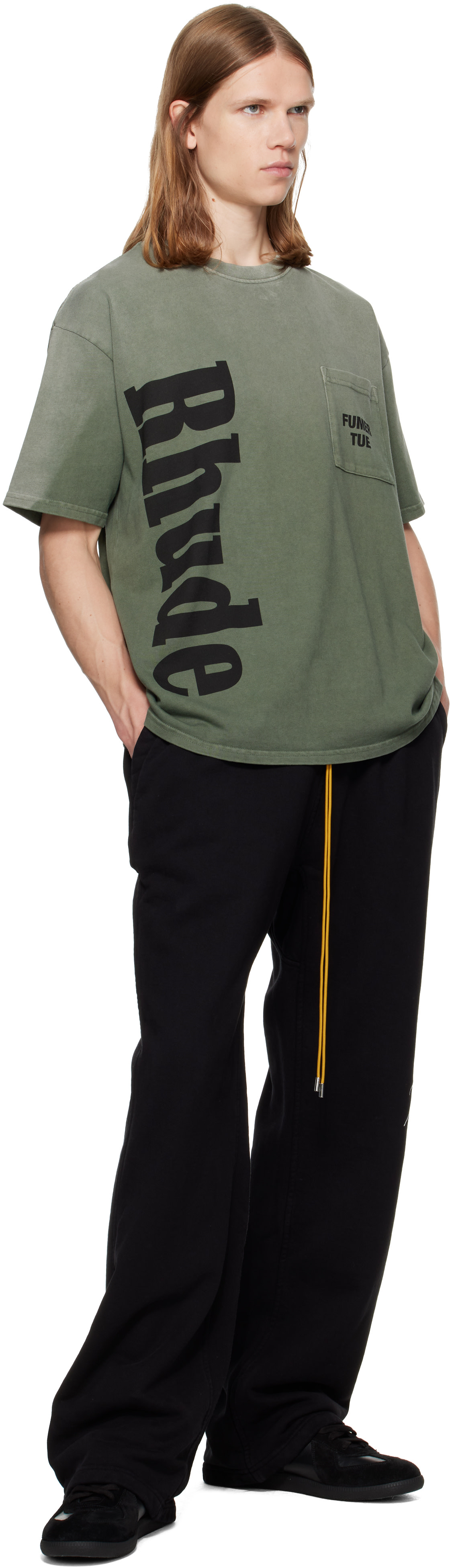 Rhude - T-shirt vert à logo