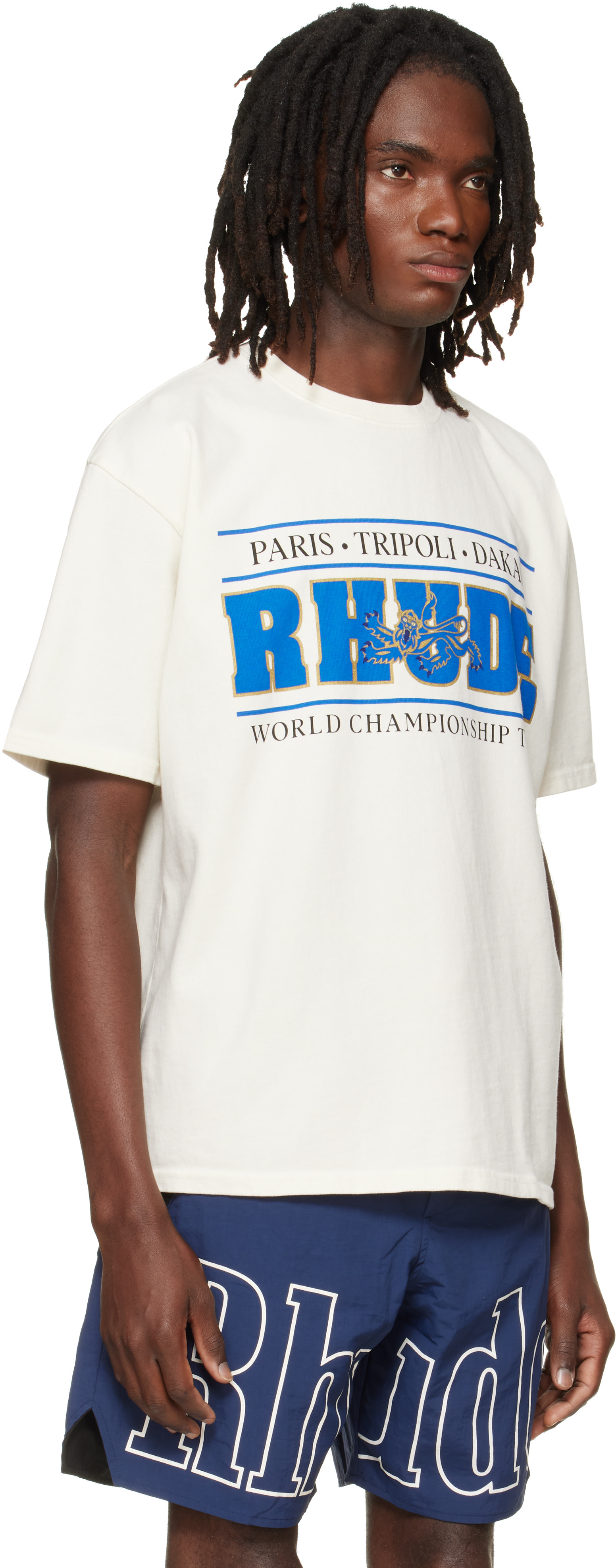 RHUDE tシャツ Rhude: オフホワイト 'Rhude' Chrono Tシャツ | SSENSE 日本