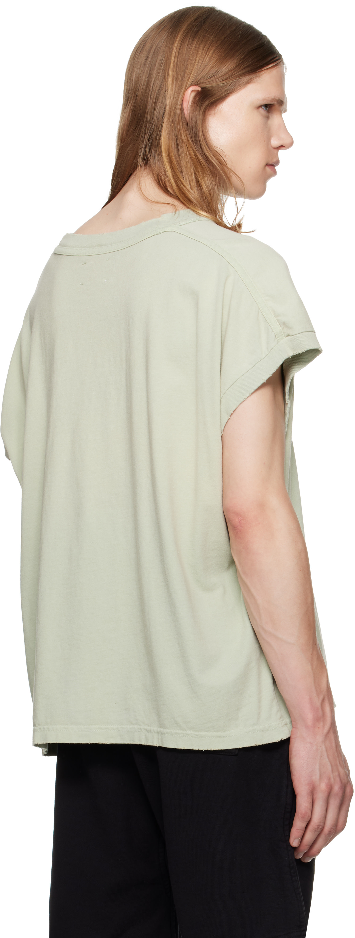 Rhude - T-shirt à bords bruts vert