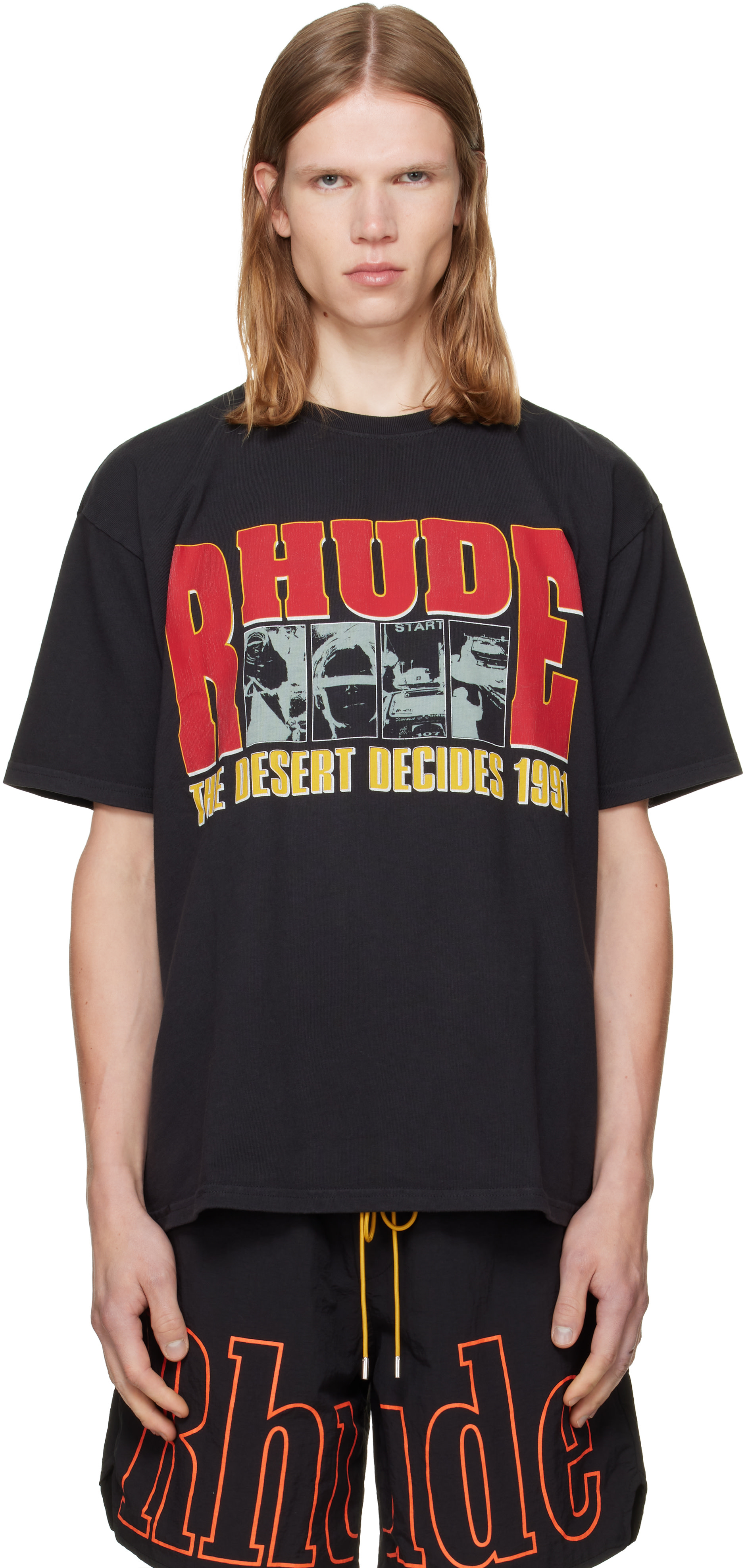Rhude: Black 'The Desert Decides' T-shirt | SSENSE