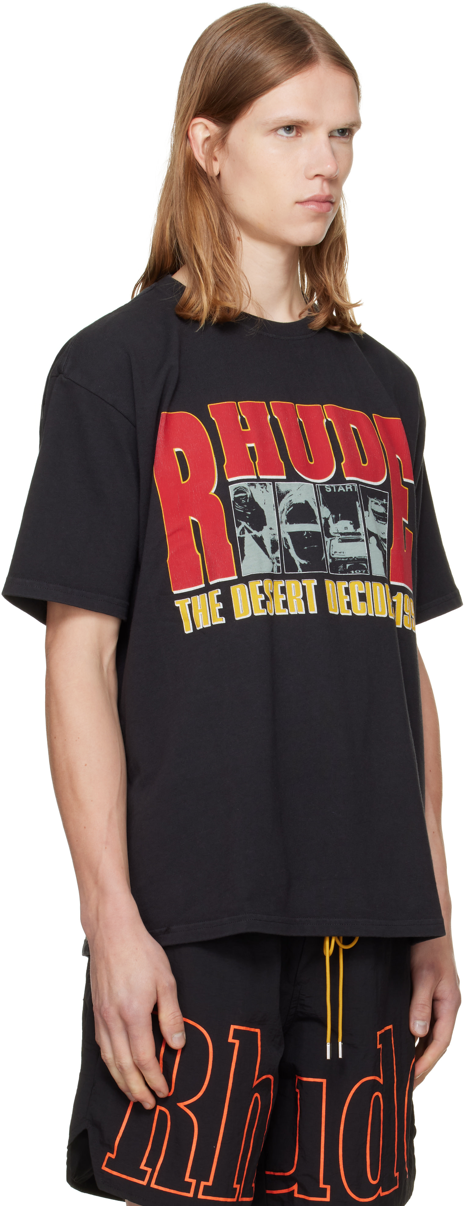 Rhude: Black 'The Desert Decides' T-shirt | SSENSE Canada