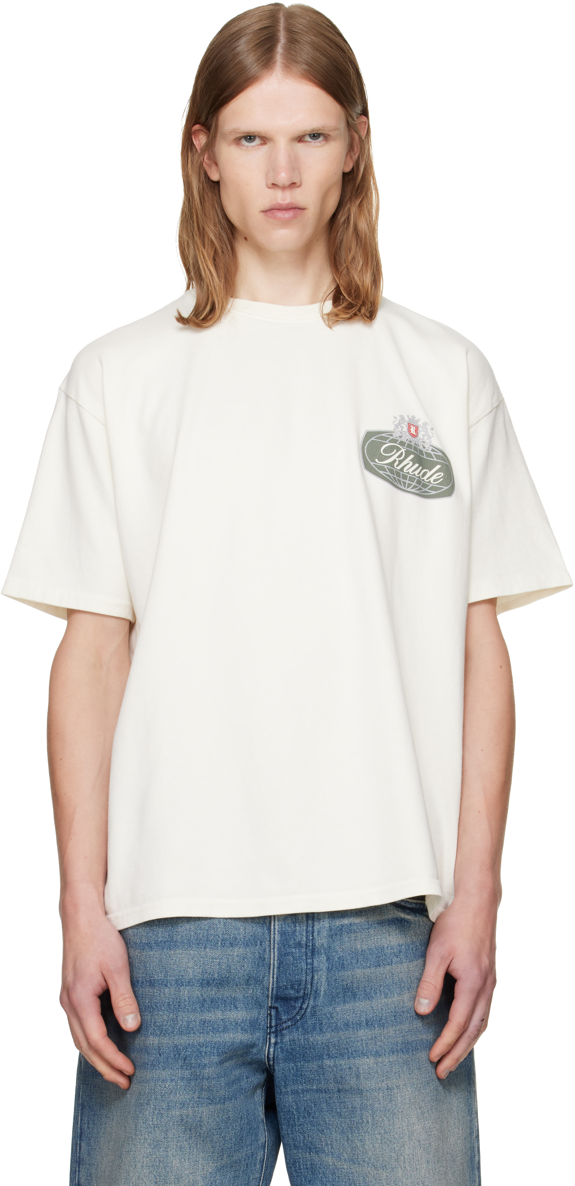 ルード RHUDE クレストロゴ Tシャツ 半袖 白 XL HIPHOP Rhude: Off-White 'Rhude Desert Crest' T-shirt | SSENSE