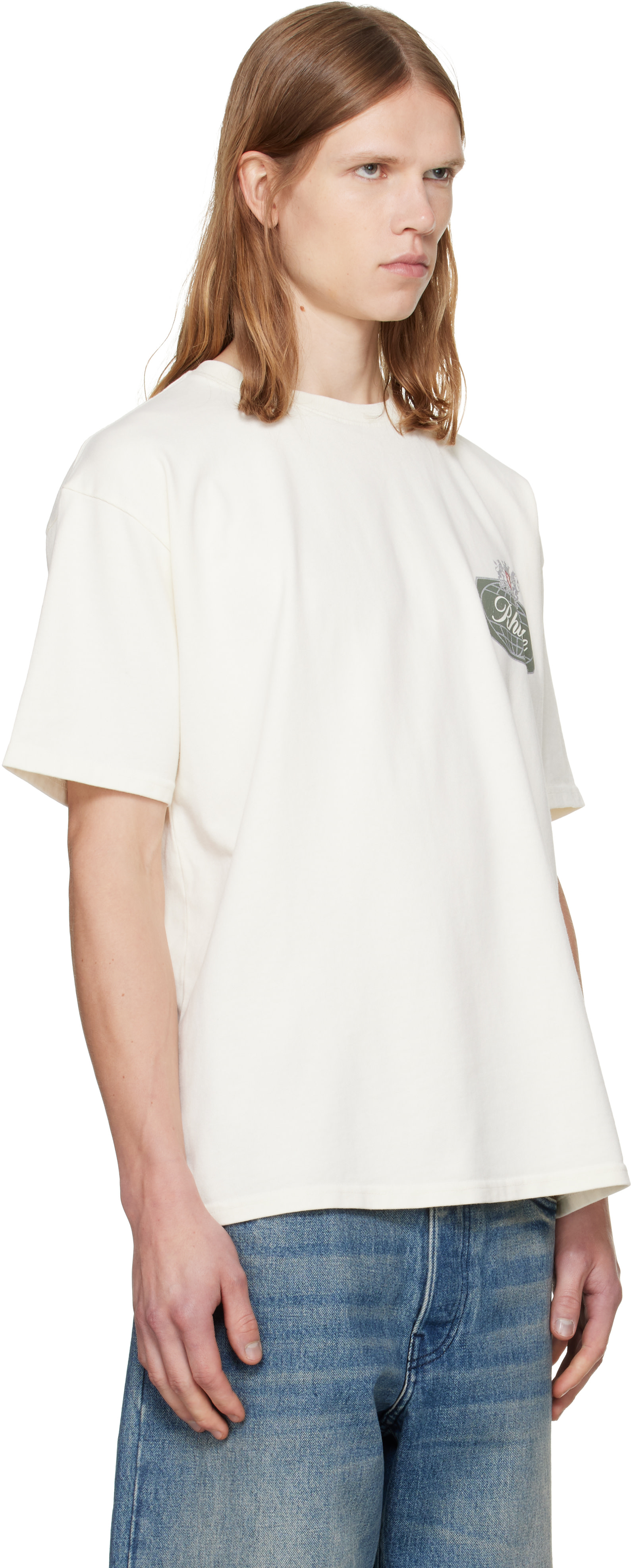 Rhude: Off-White 'Rhude Desert Crest' T-shirt | SSENSE