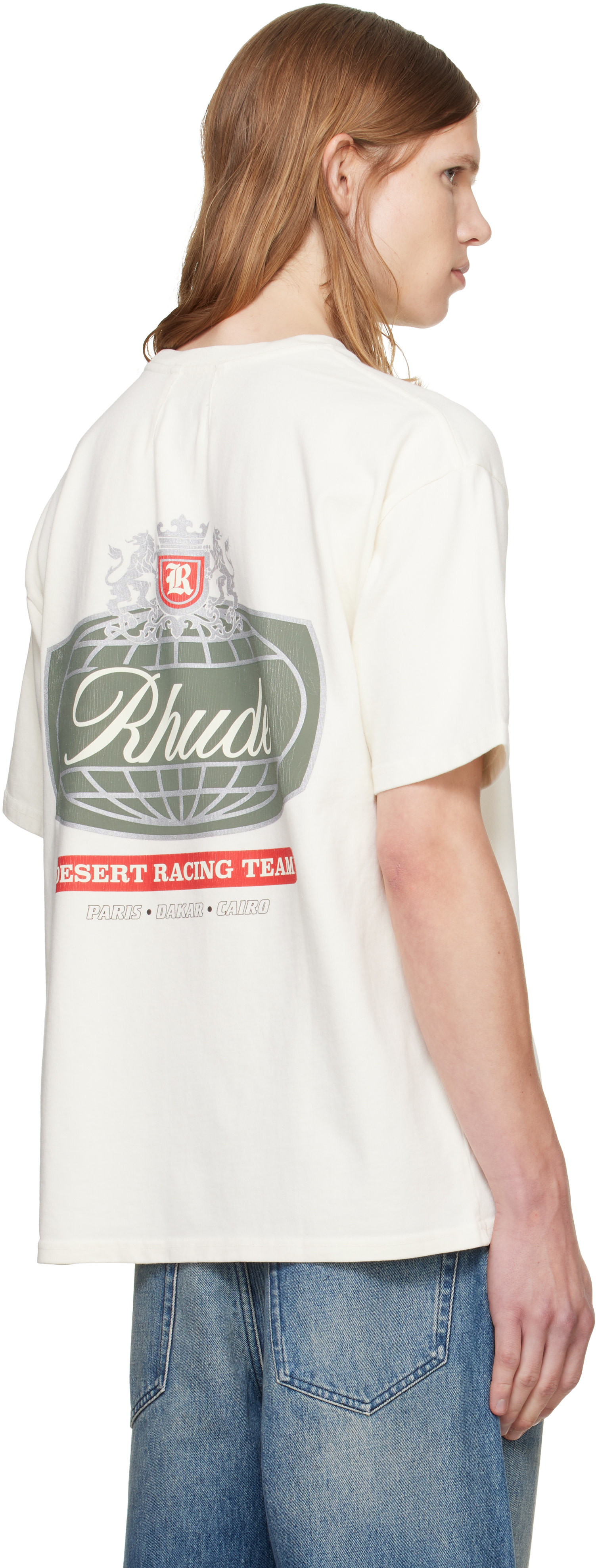 Rhude: Off-White 'Rhude Desert Crest' T-shirt | SSENSE