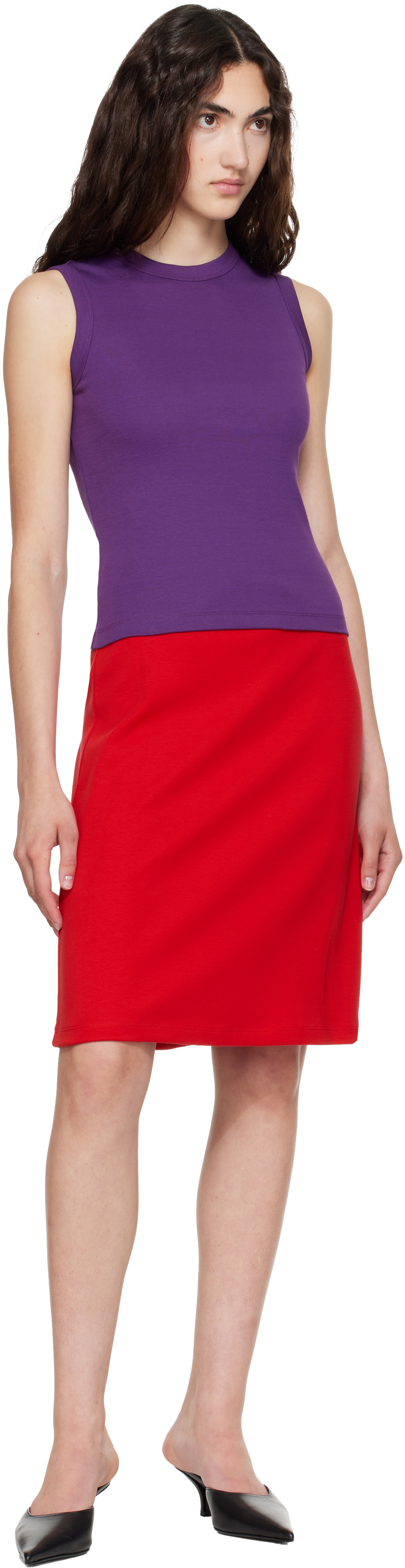 FLORE FLORE - Jupe midi Marie rouge