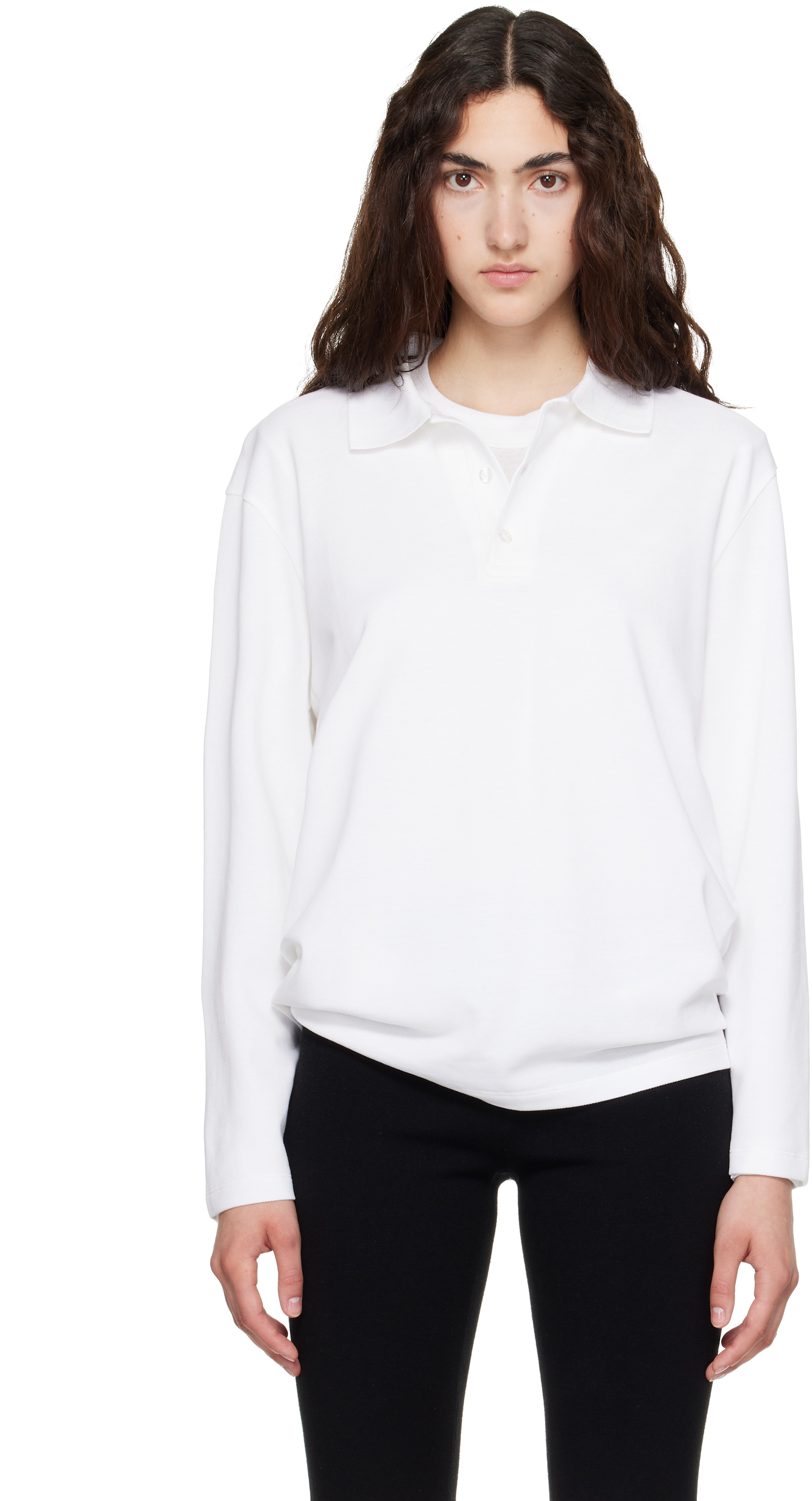 FLORE FLORE: White Diana Polo | SSENSE