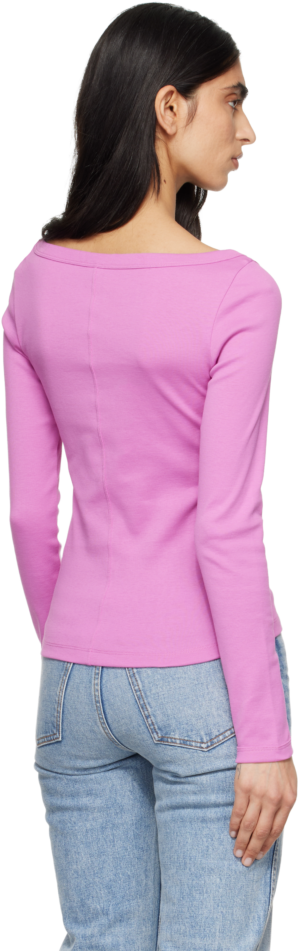 FLORE FLORE: Pink Steffi Longsleeve T-shirt | SSENSE