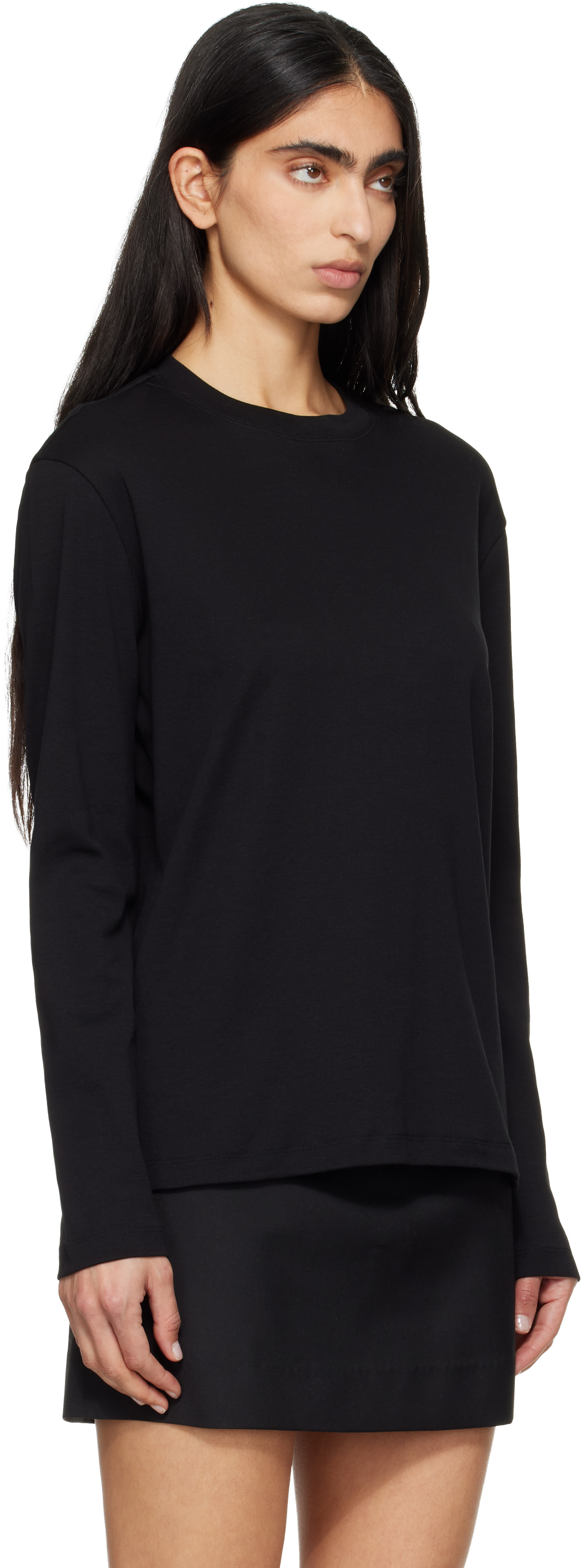 Floracore long t-shirtブラック Mサイズ 長袖カットソー FLORE FLORE: Black Maggie Longsleeve T-shirt | SSENSE