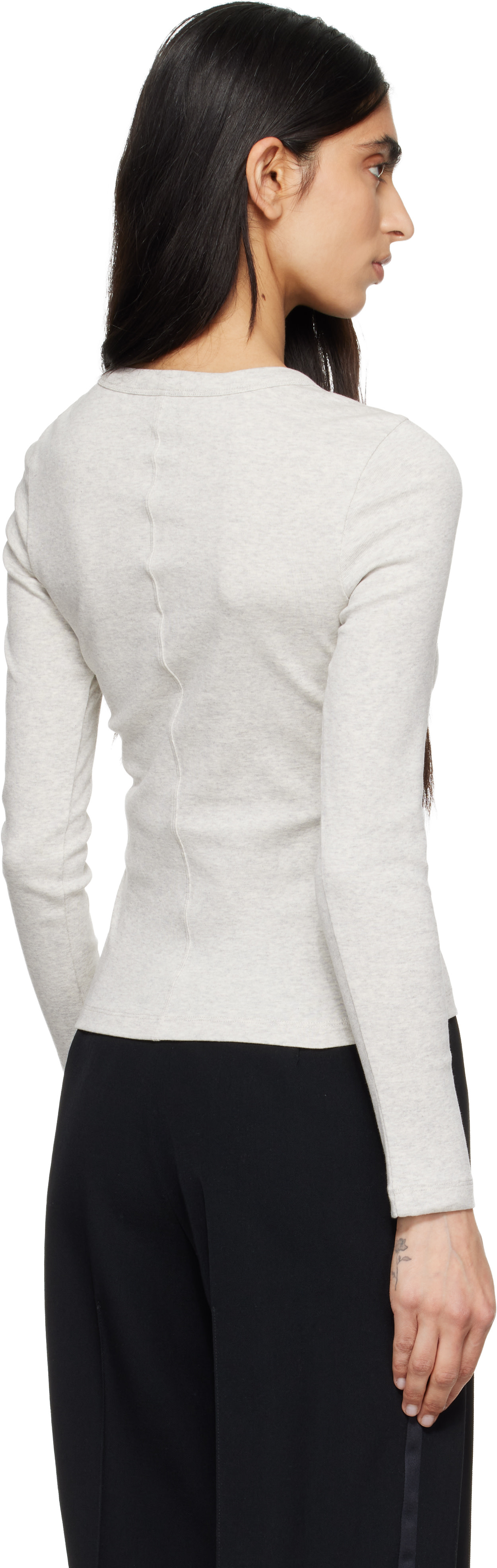 FLORE FLORE: Gray Jess Longsleeve T-shirt | SSENSE
