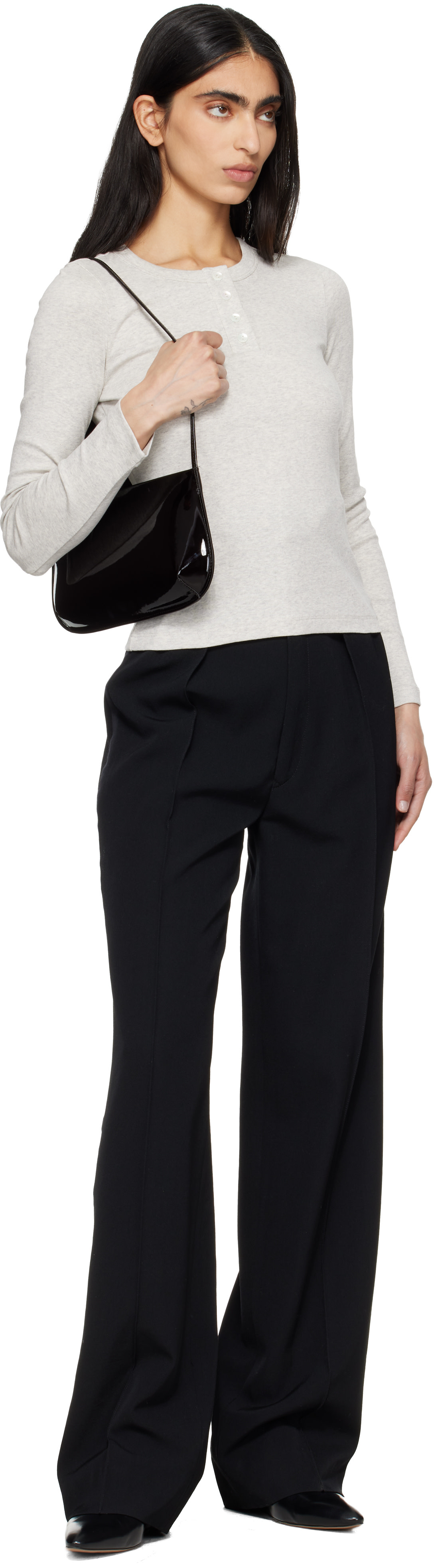 FLORE FLORE: Gray Jess Longsleeve T-shirt | SSENSE
