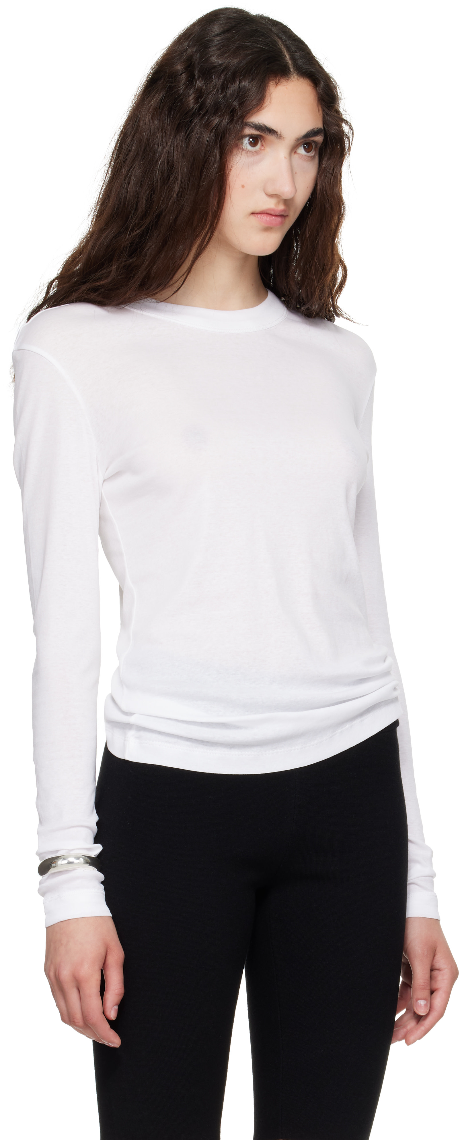 FLORE FLORE: White Sophie Longsleeve T-shirt | SSENSE