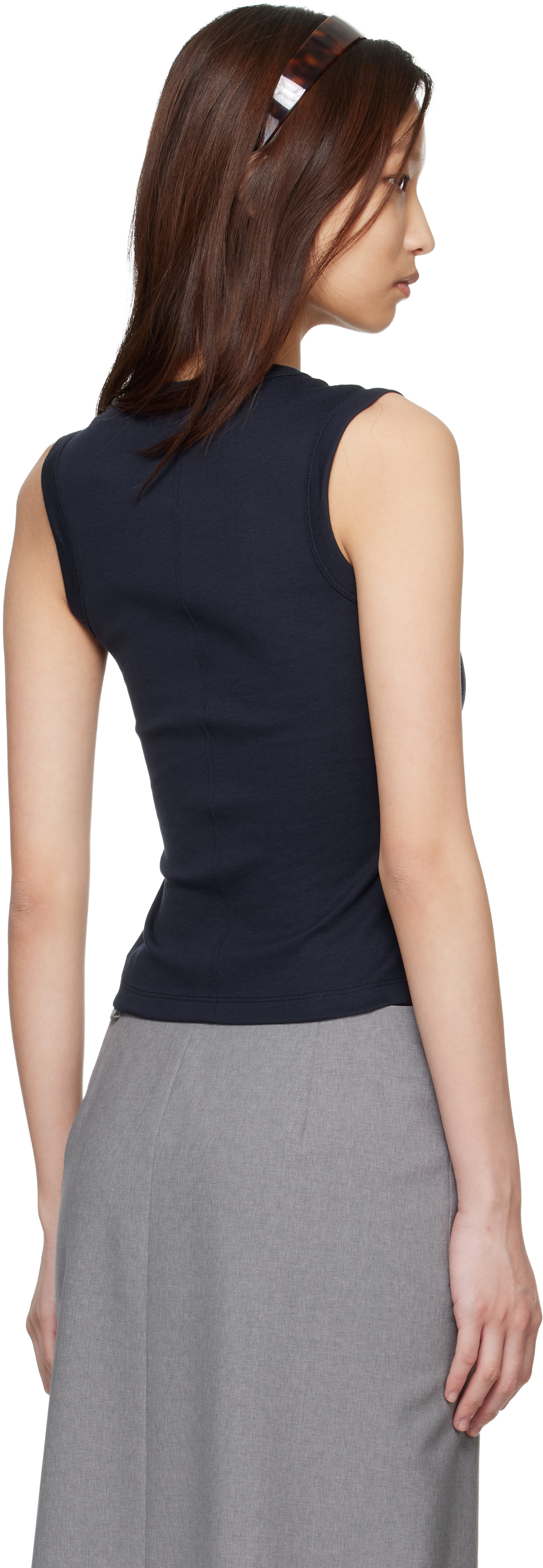 FLORE FLORE: Navy Dewi Tank Top | SSENSE Canada