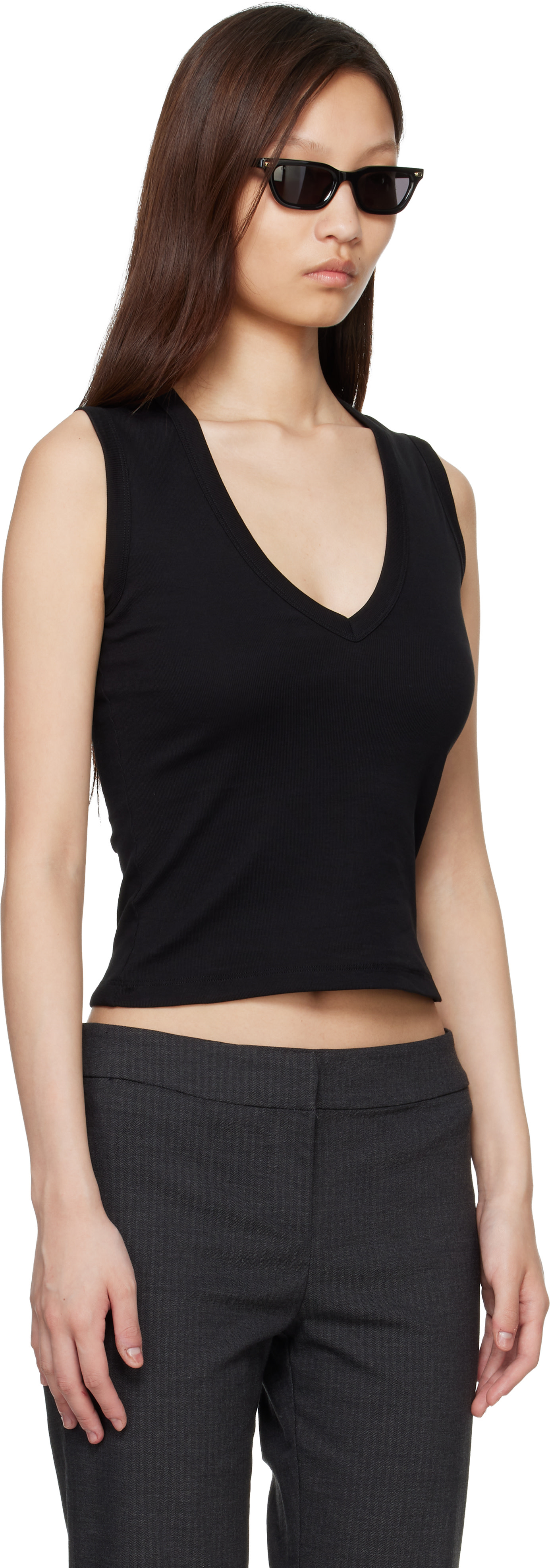 FLORE FLORE: Black Dewi Tank Top | SSENSE Canada