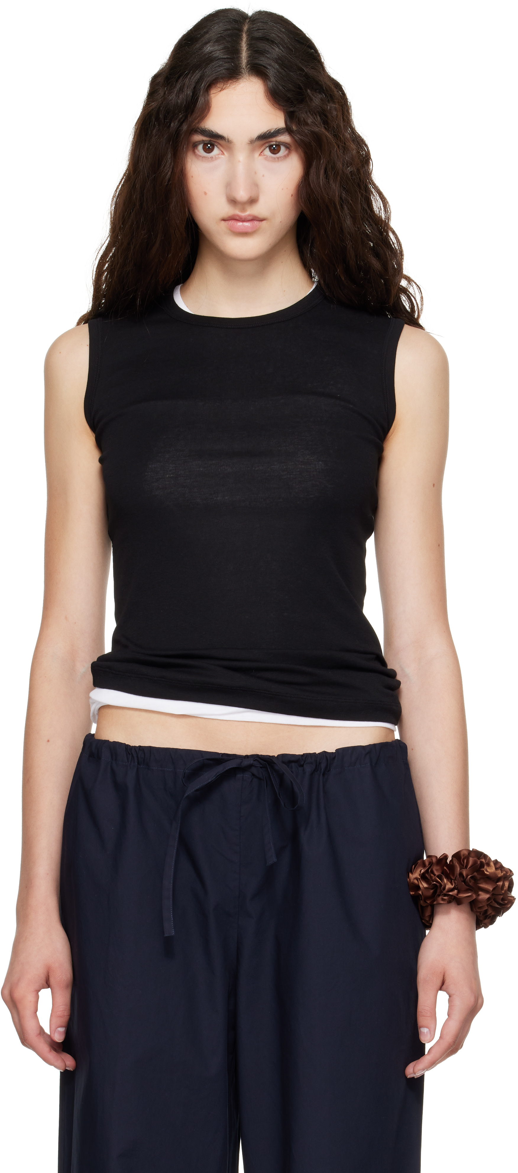 FLORE FLORE: Black Esmé LW Tank Top | SSENSE