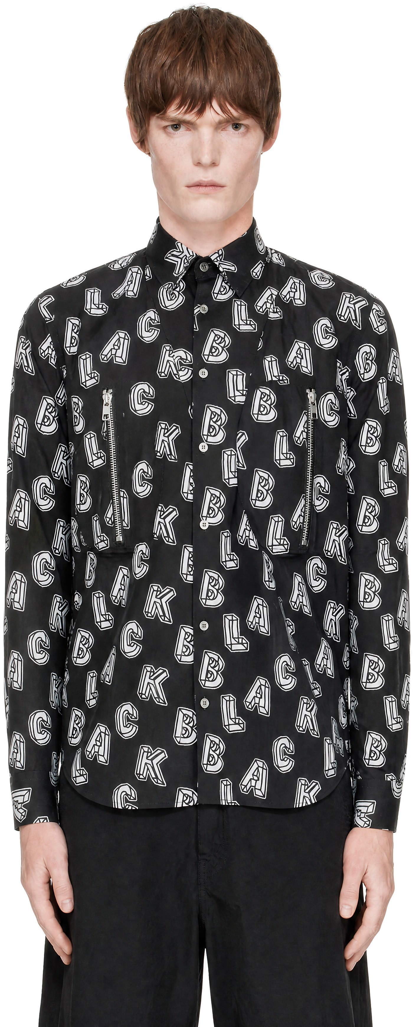 Black Comme des Garçons: ブラック Broad Filip Pagowski プリント 