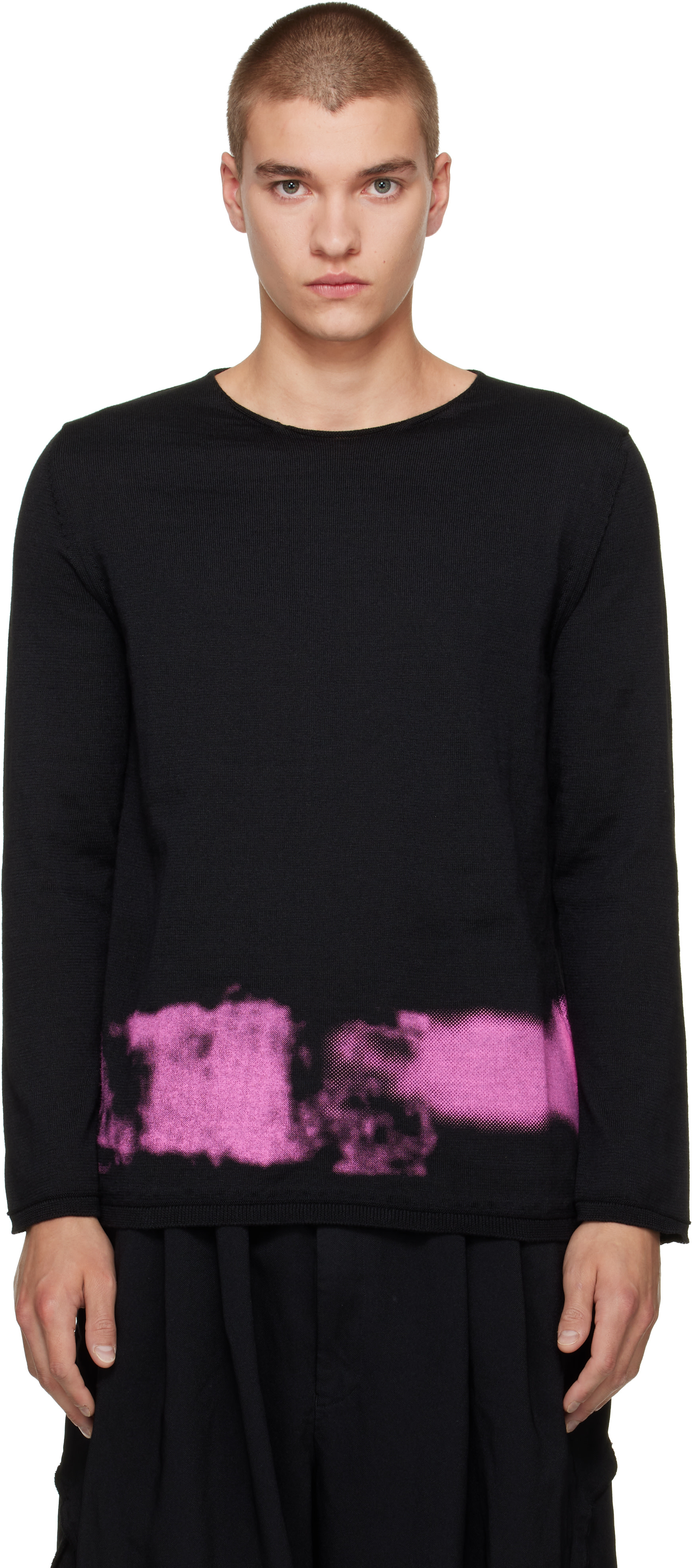 Black Comme des Garçons: ブラック Polyester 12G Spray Print T