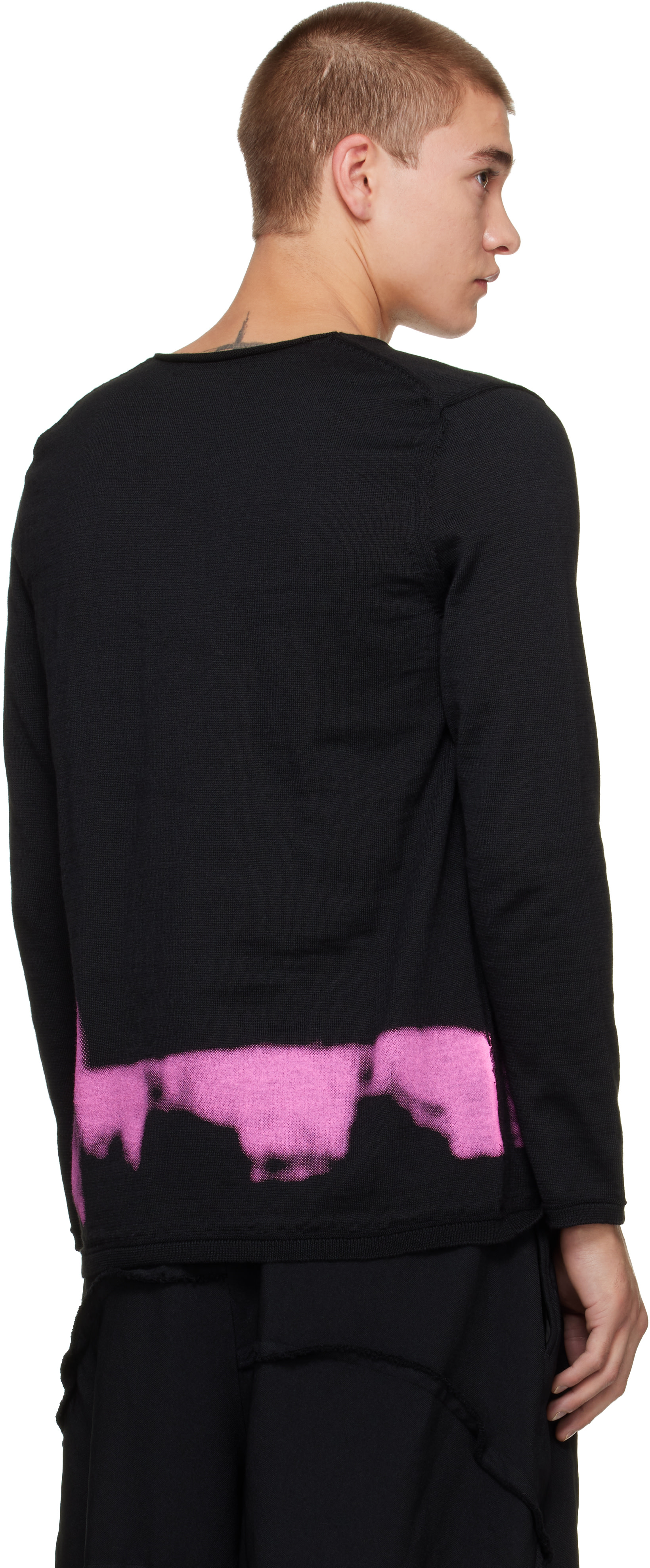 Black Comme des Garçons: ブラック Polyester 12G Spray Print T