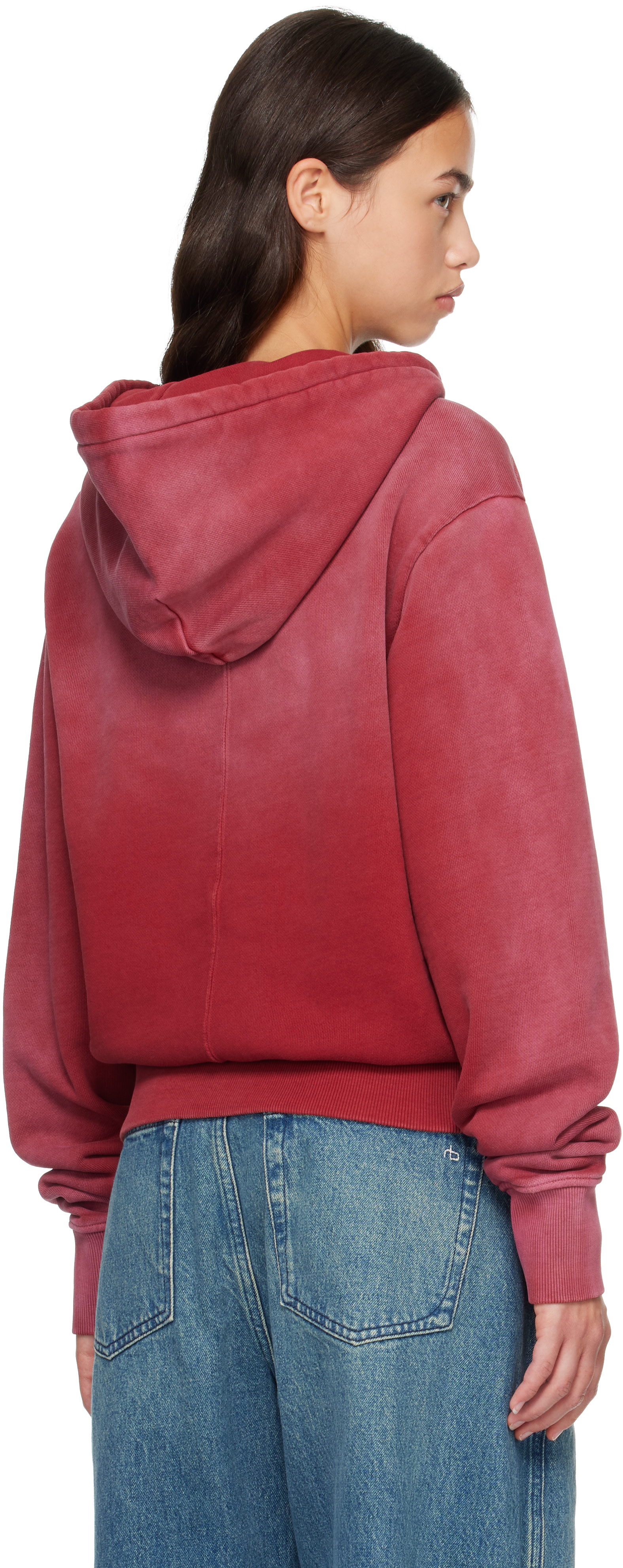 Entire Studios - Pull à capuche ajusté rouge à glissière