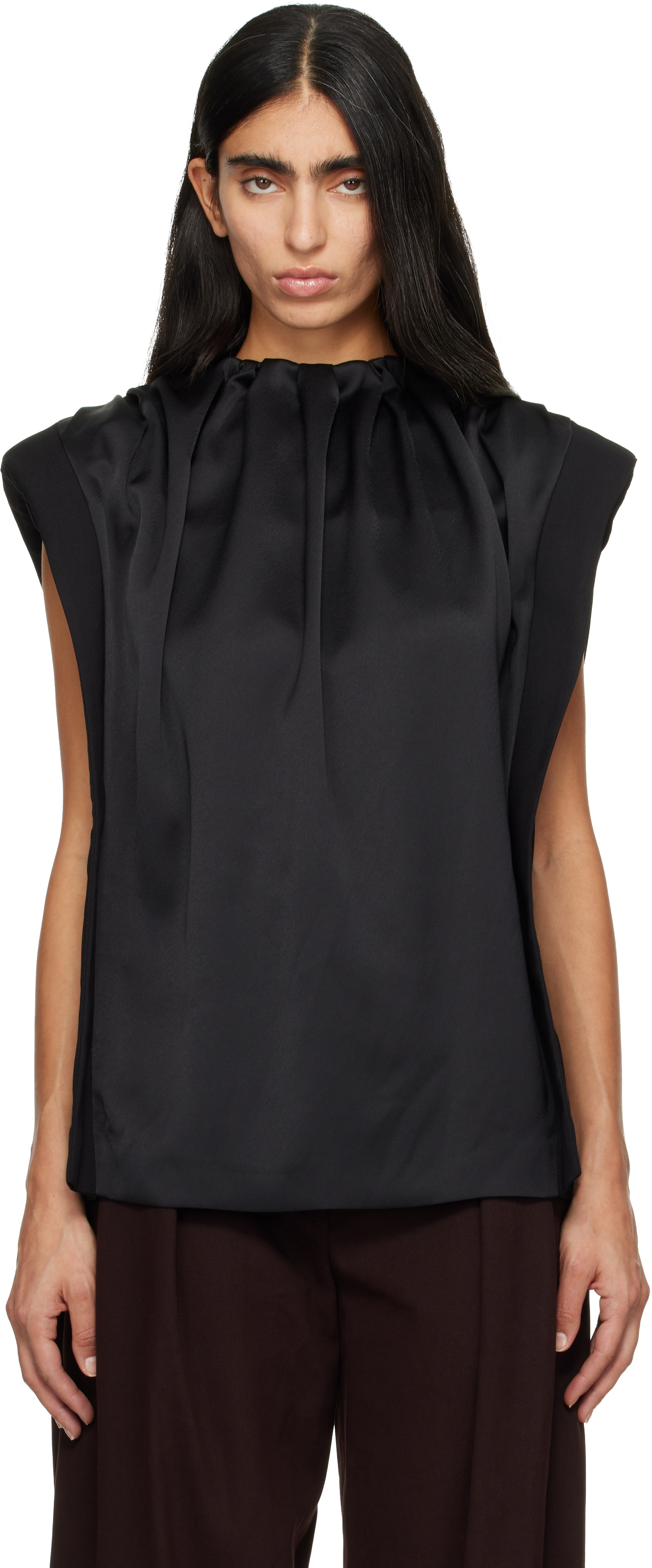 Entire Studios - Black HUGO Edition Draped Blouse