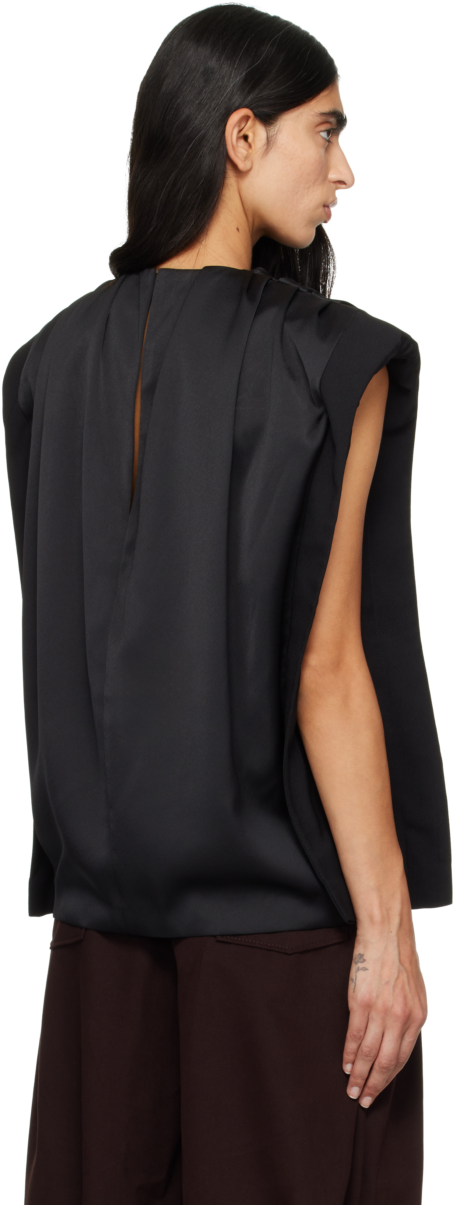 Entire Studios - Black HUGO Edition Draped Blouse
