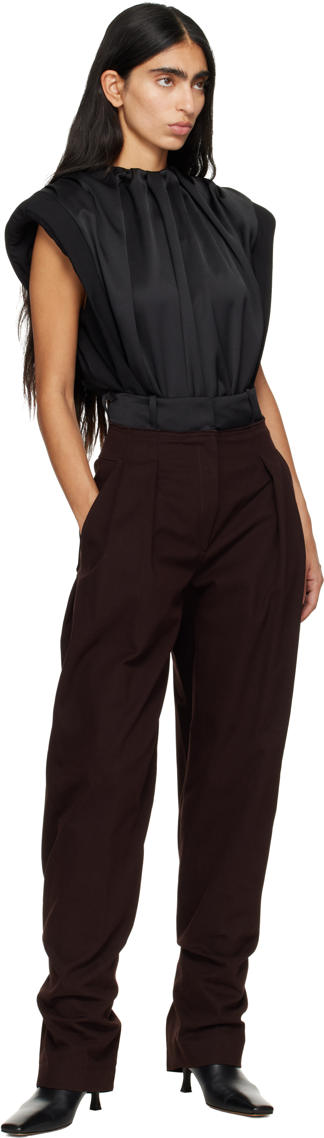 Entire Studios - Black HUGO Edition Draped Blouse