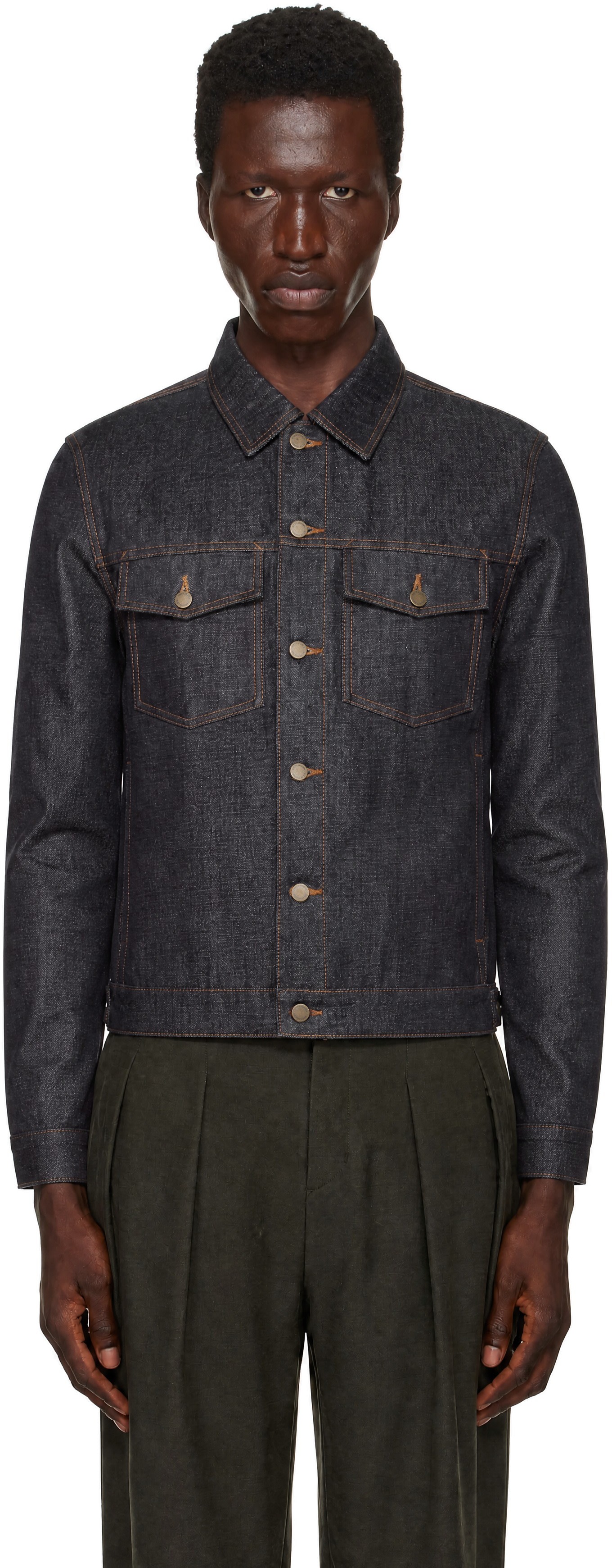 Entire Studios - Blouson bleu marine en denim