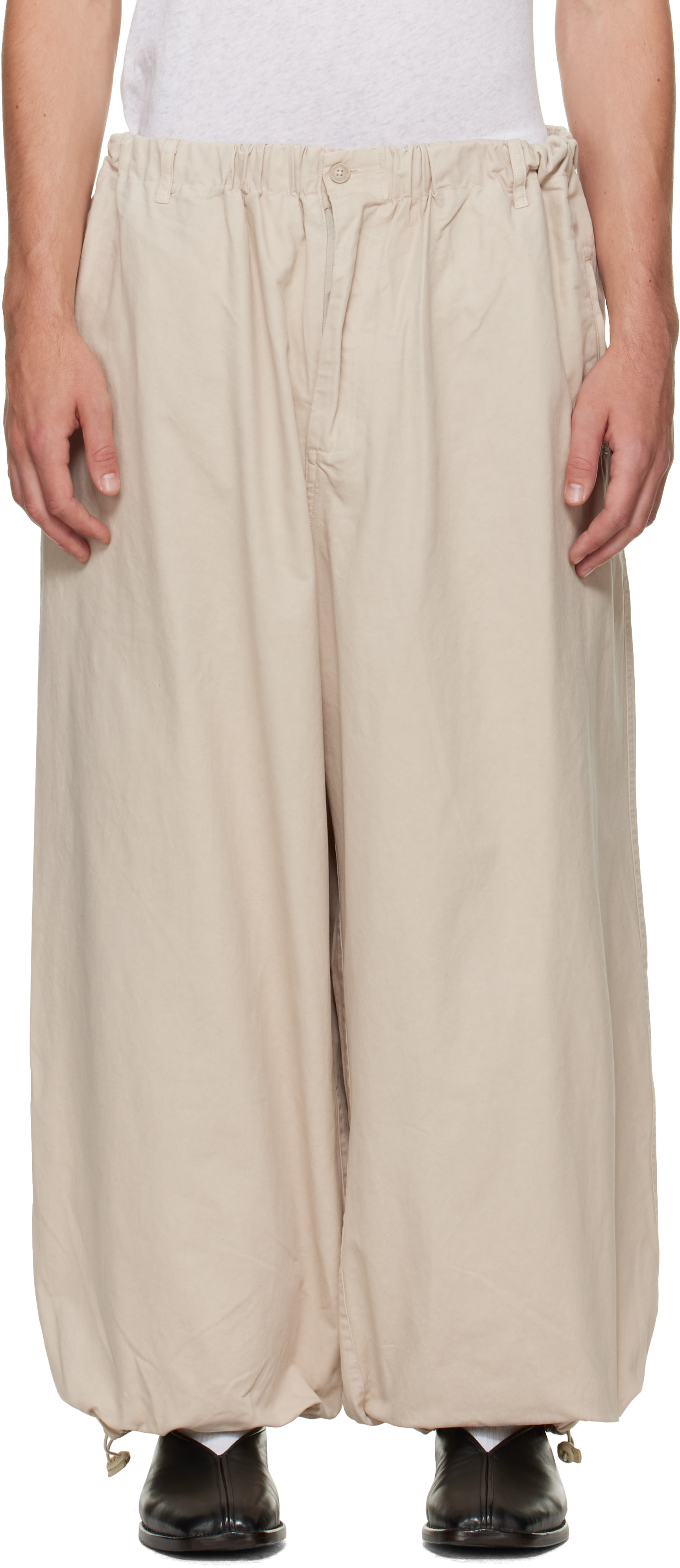 Entire Studios - Pantalon Profile beige en coton