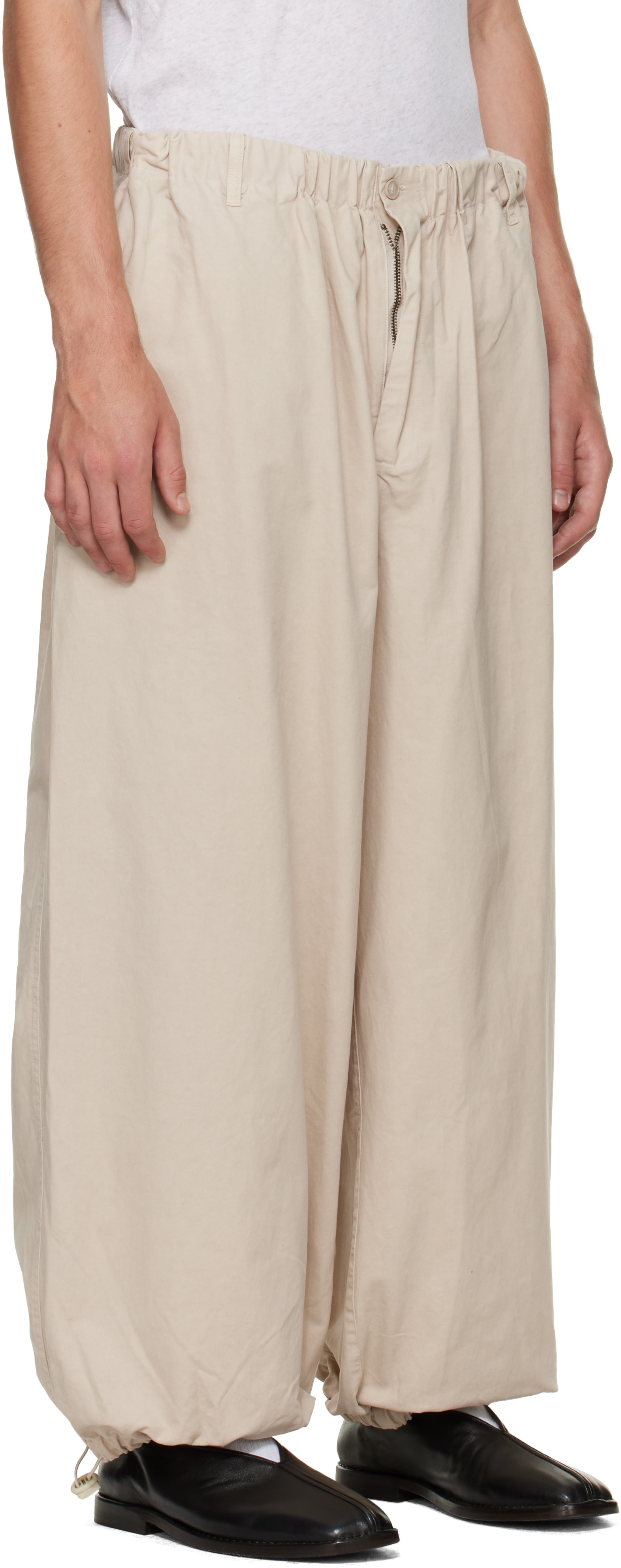Entire Studios - Pantalon Profile beige en coton