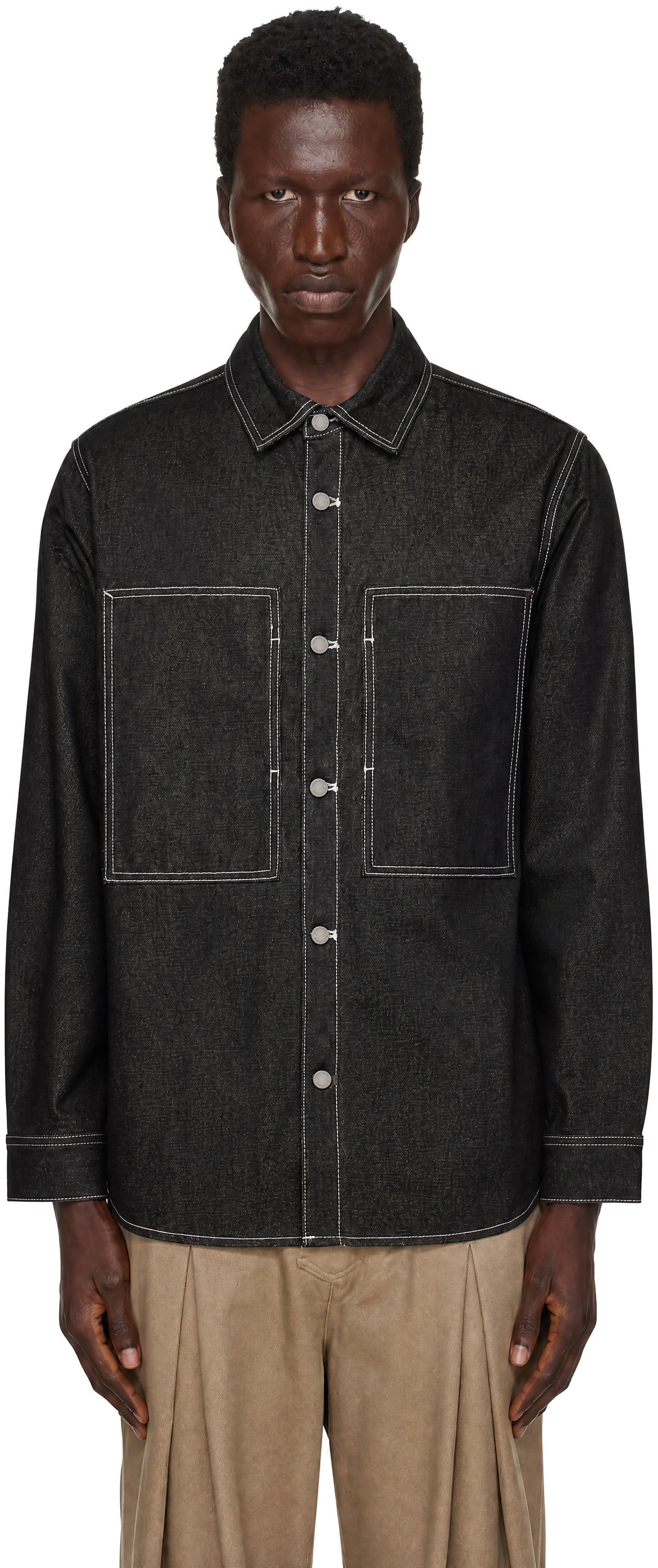 Entire Studios - Black Oversized Denim Shirt