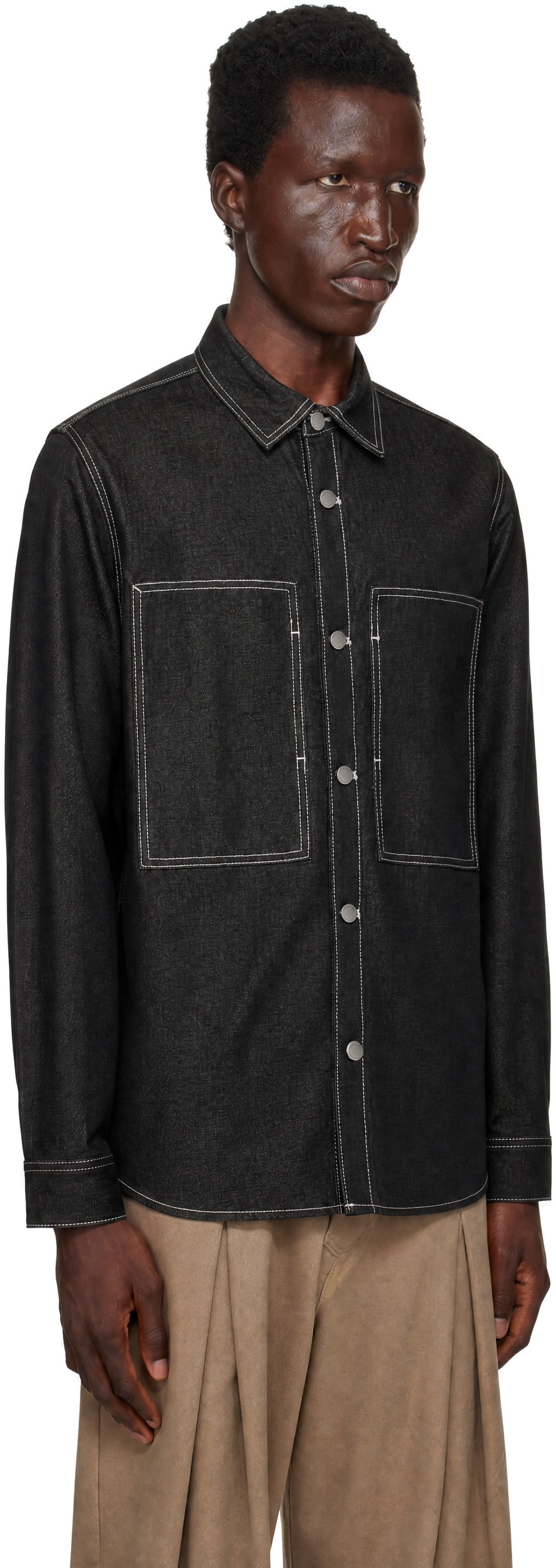 Entire Studios - Black Oversized Denim Shirt