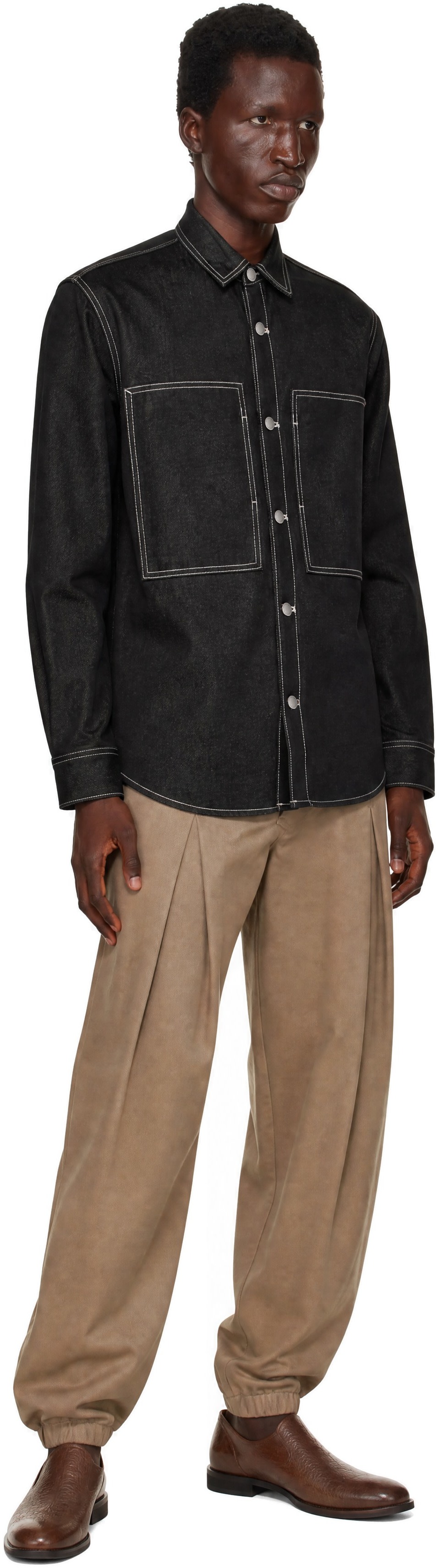 Entire Studios - Black Oversized Denim Shirt