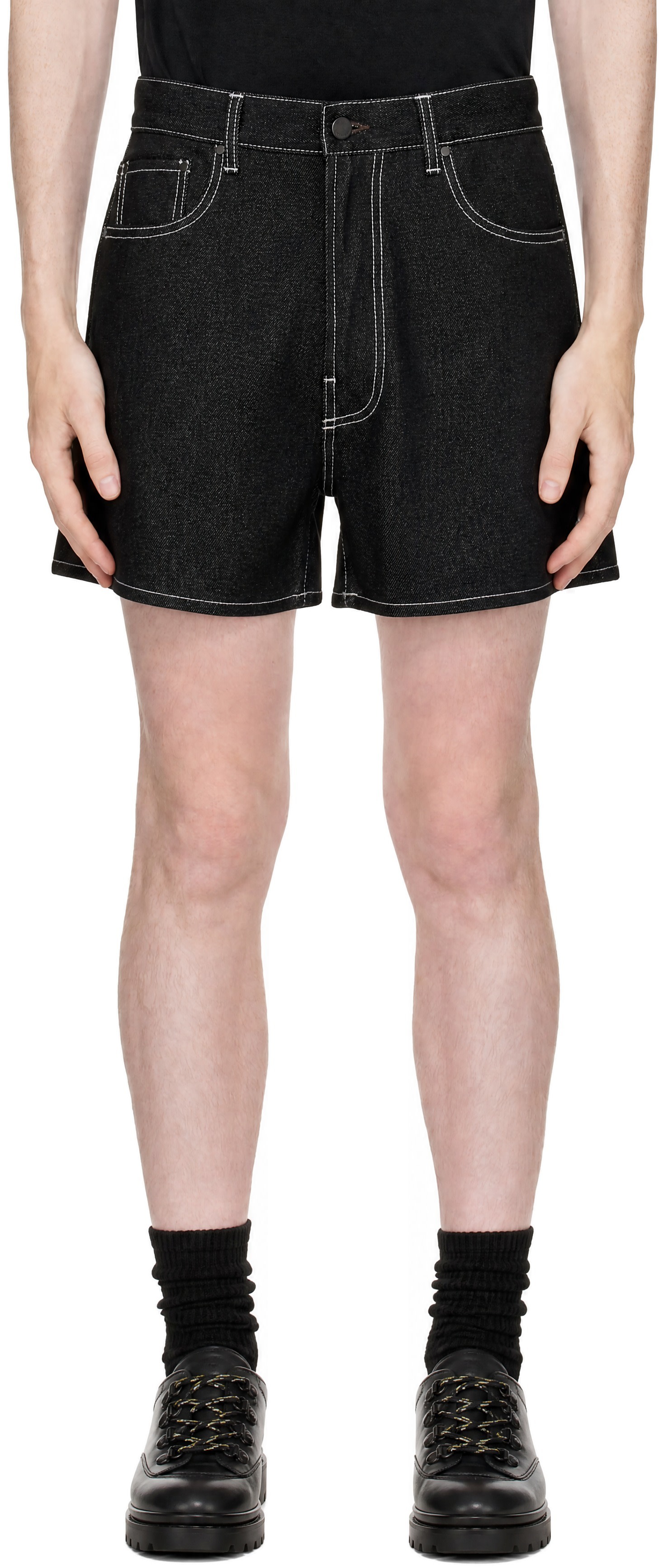 Entire Studios - Black Bambi Denim Shorts