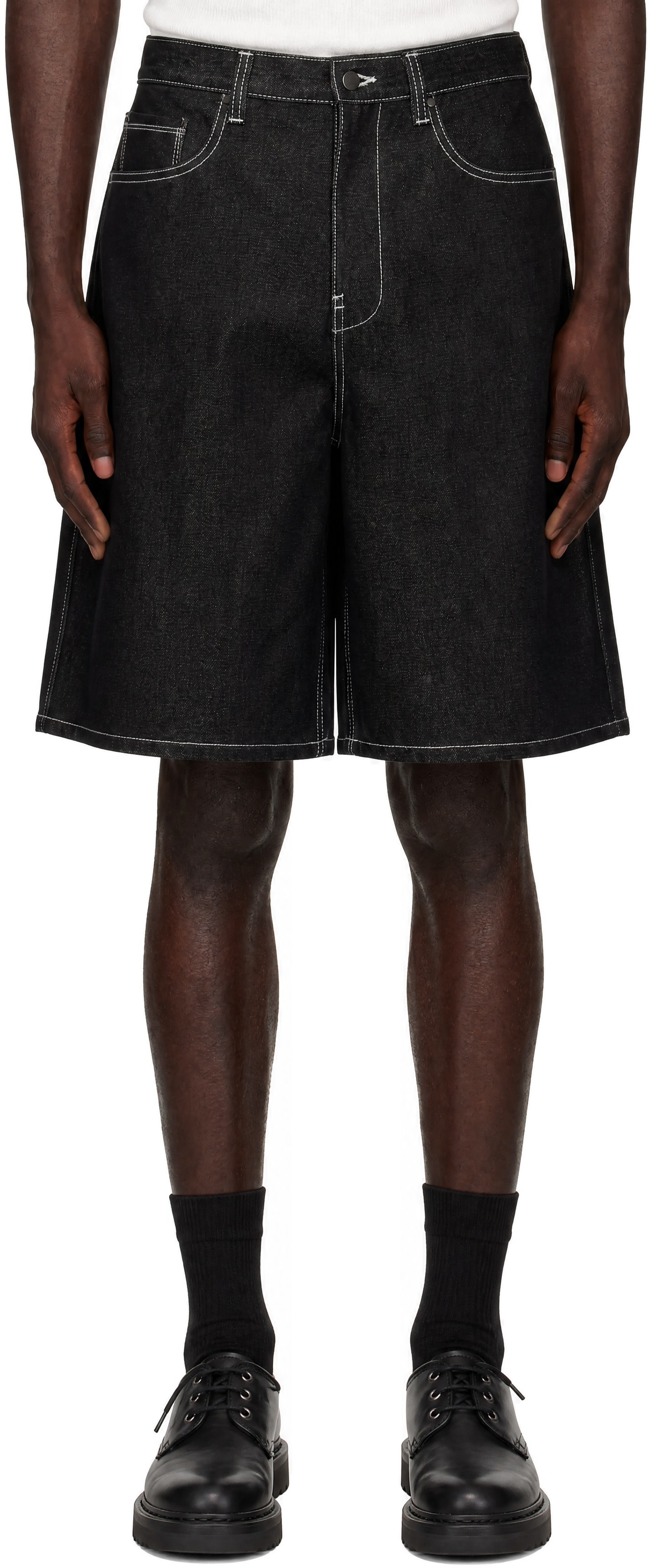 Entire Studios - Black Field Denim Shorts