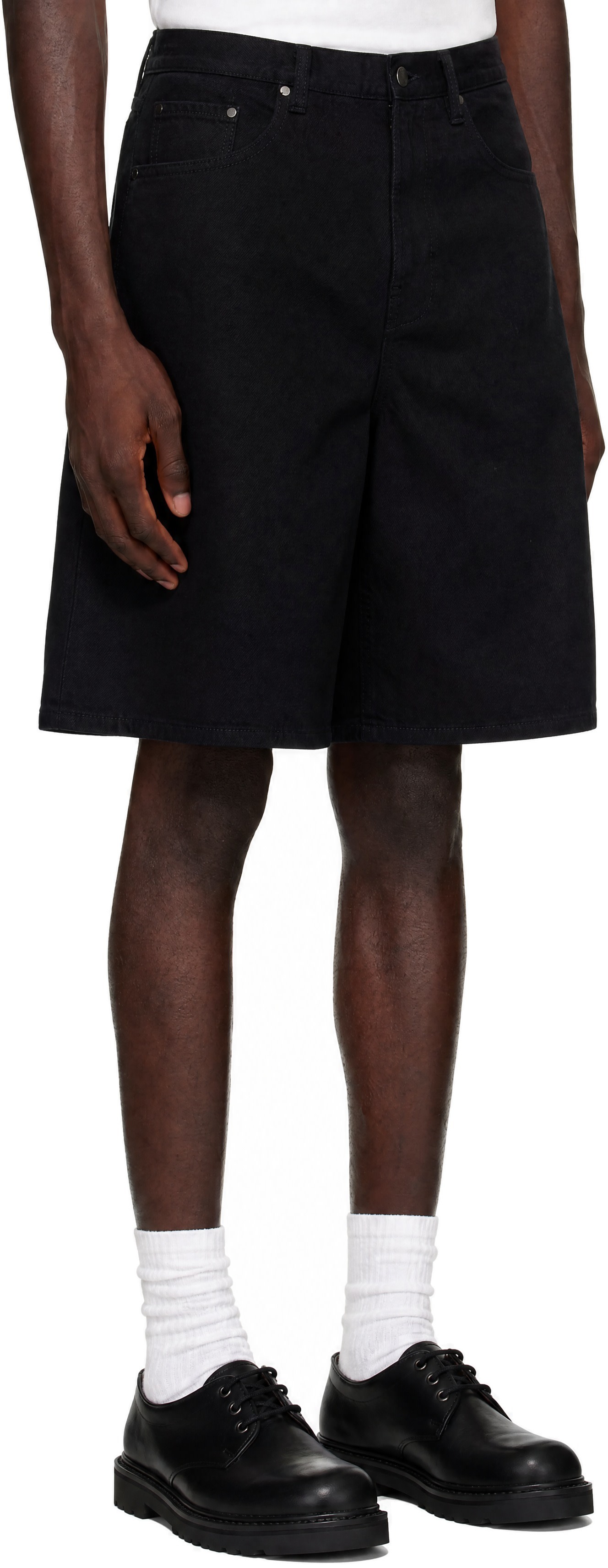 Entire Studios - Black Field Denim Shorts