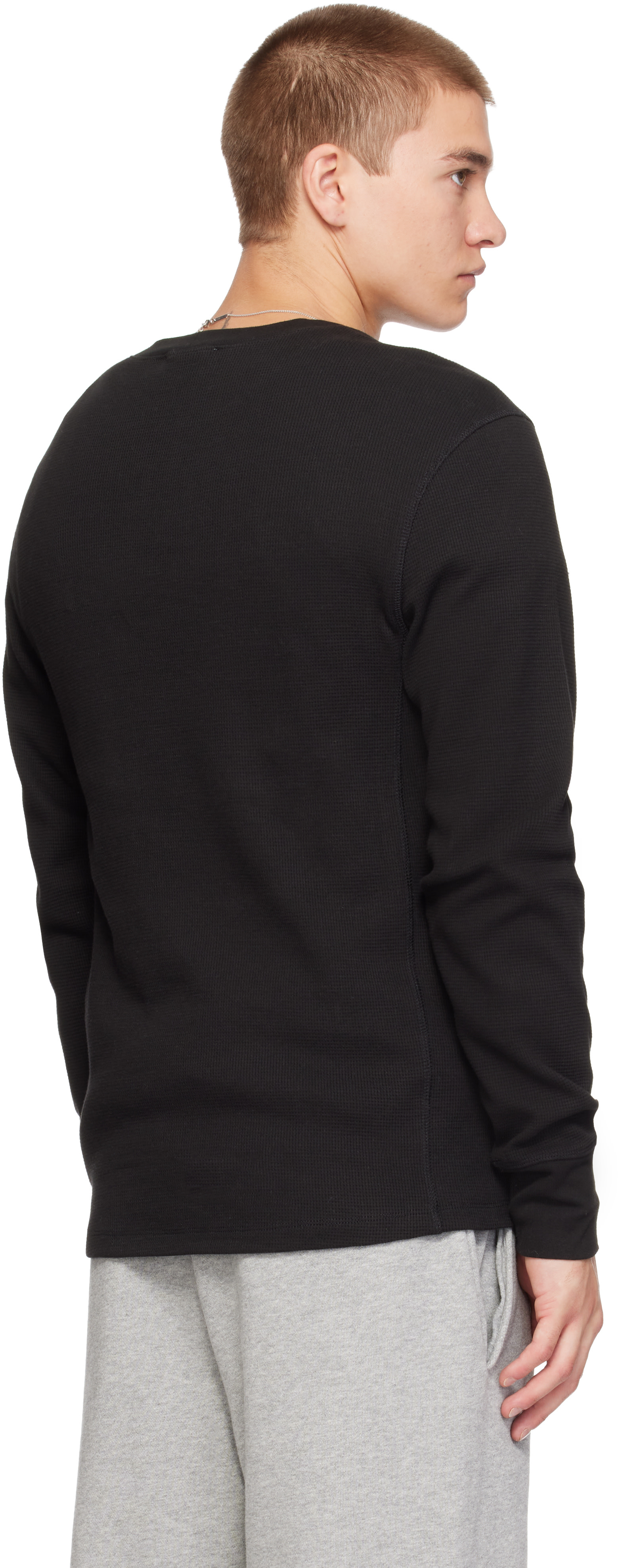 Entire Studios: Black Thermal Long Sleeve T-shirt | SSENSE Mexico