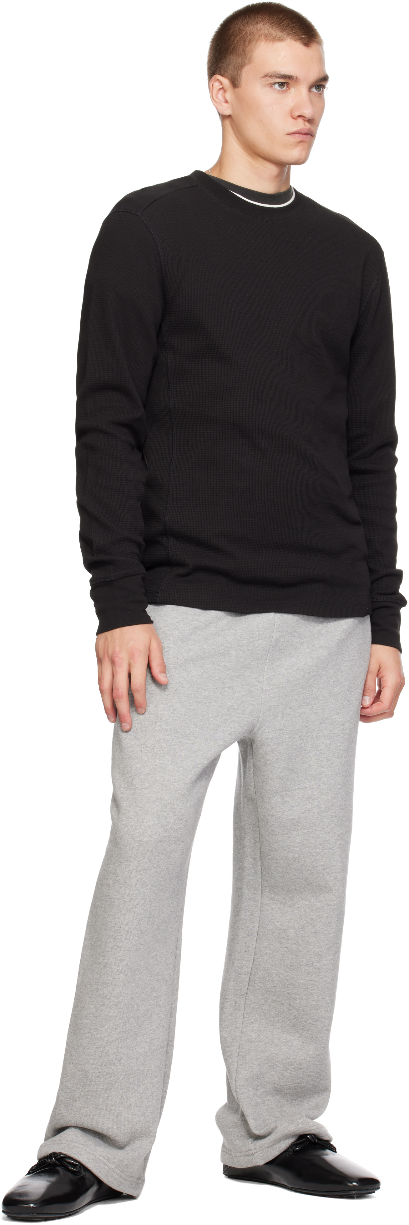 Entire Studios: Black Thermal Long Sleeve T-shirt | SSENSE Japan