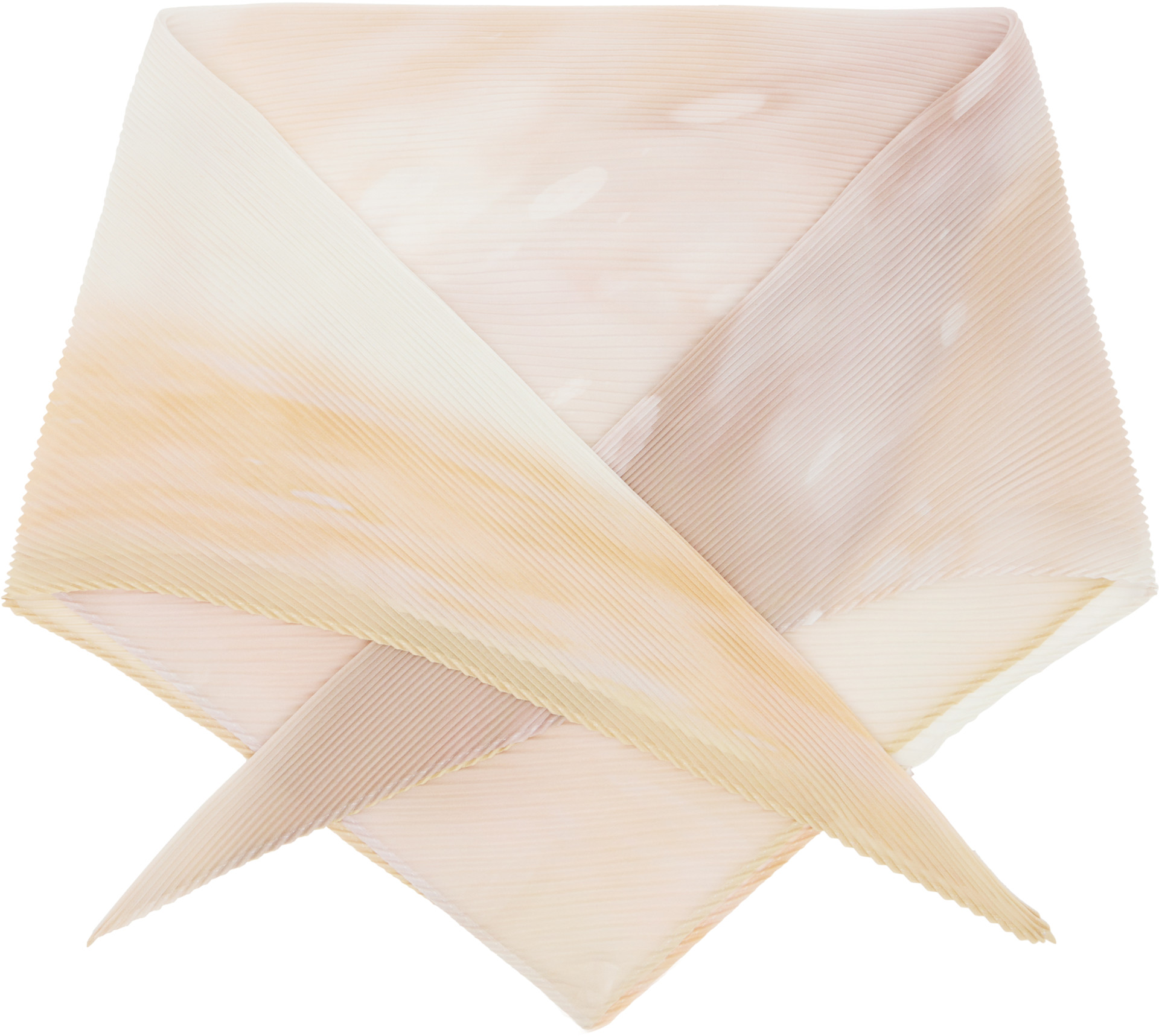 PLEATS PLEASE ISSEY MIYAKE: Taupe & Orange Sea Bubble Scarf | SSENSE