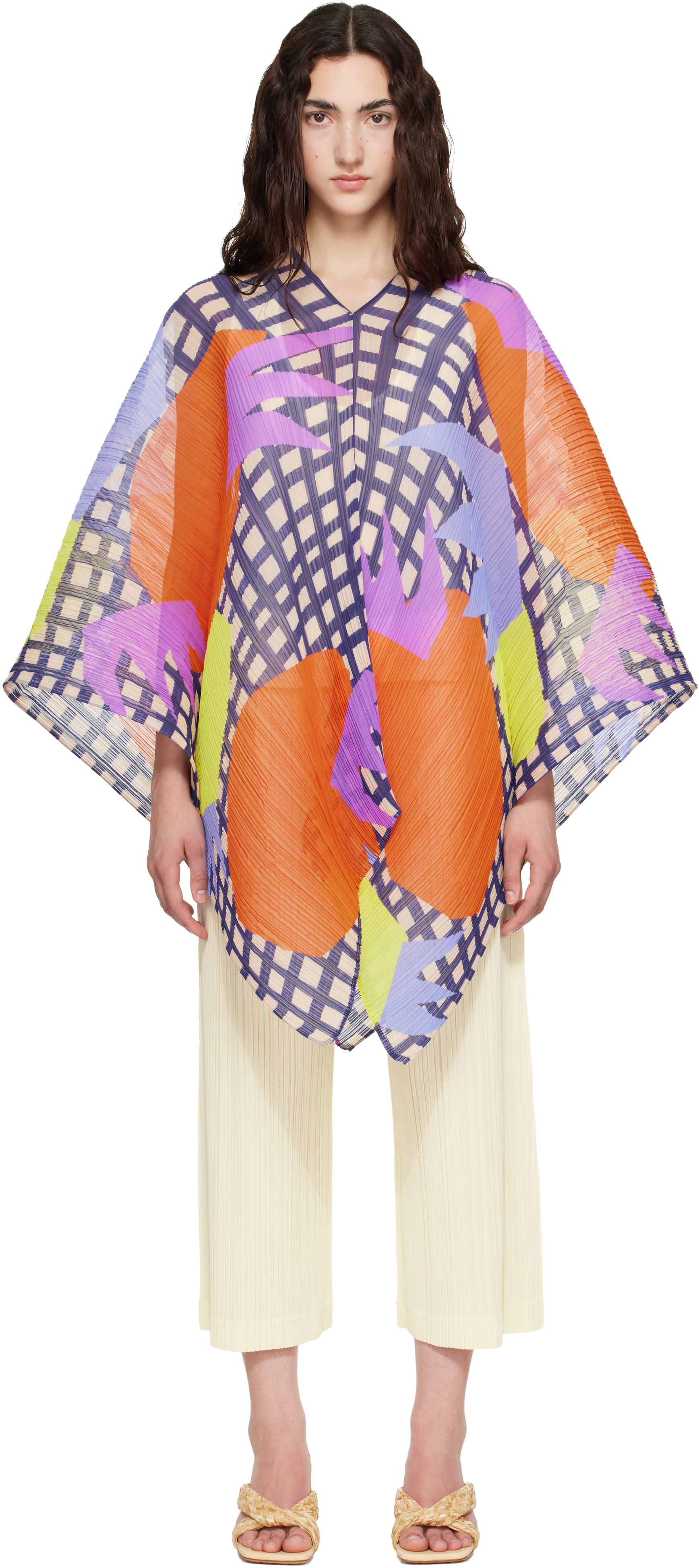 ISSEY MIYAKE フリンジケープ PLEATS PLEASE ISSEY MIYAKE: Multicolor Madame-T Scarf | SSENSE Canada